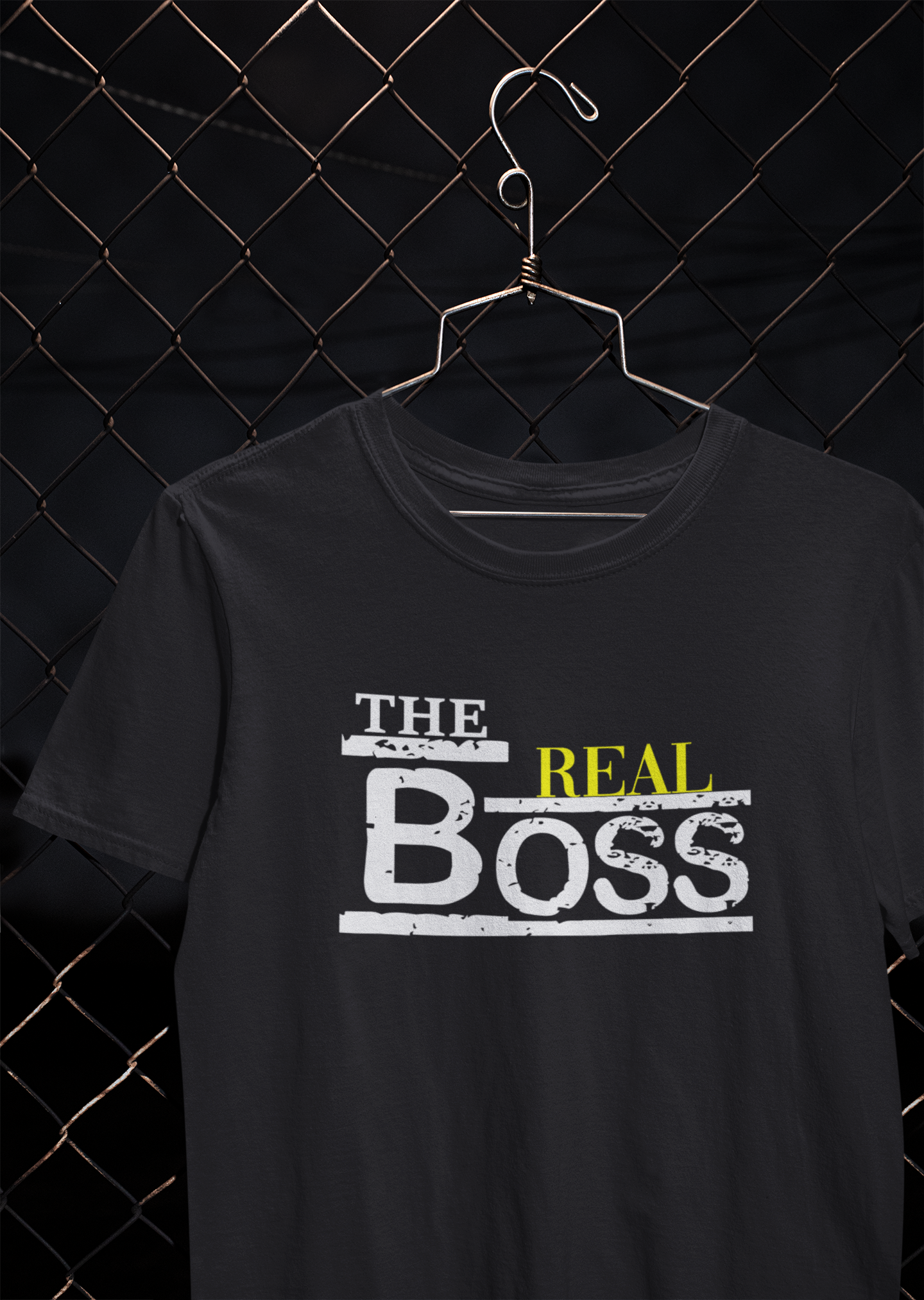 The Boss The Real Boss Couple Half Sleeves T-Shirts -FunkyTeesClub