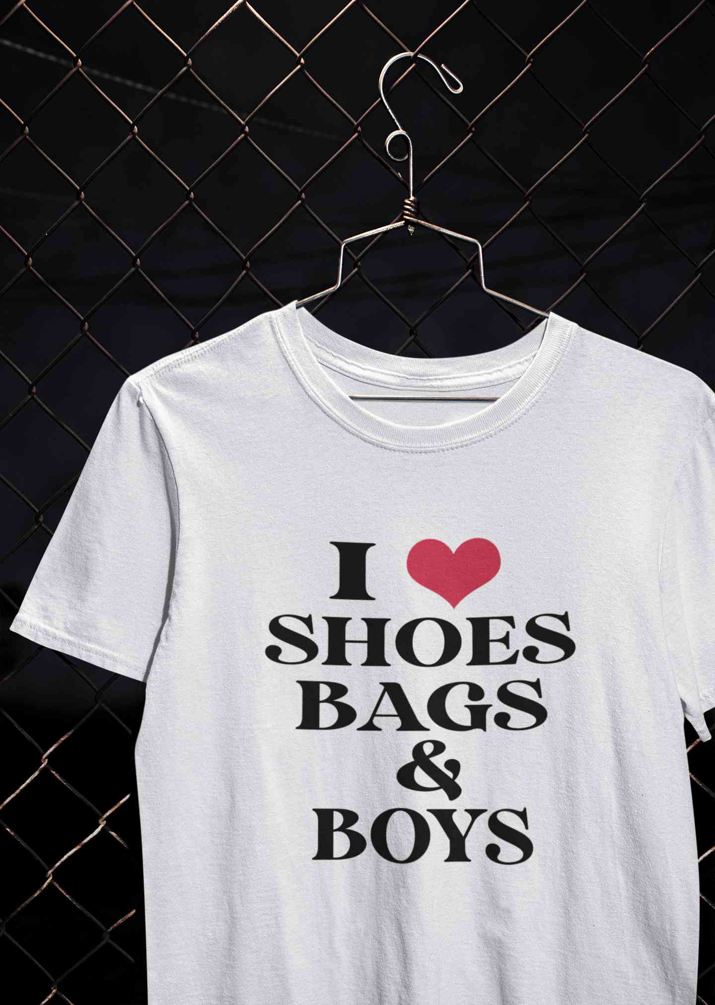 I Love Shoes Bags And Boys Women Half Sleeves T-shirt- FunkyTeesClub
