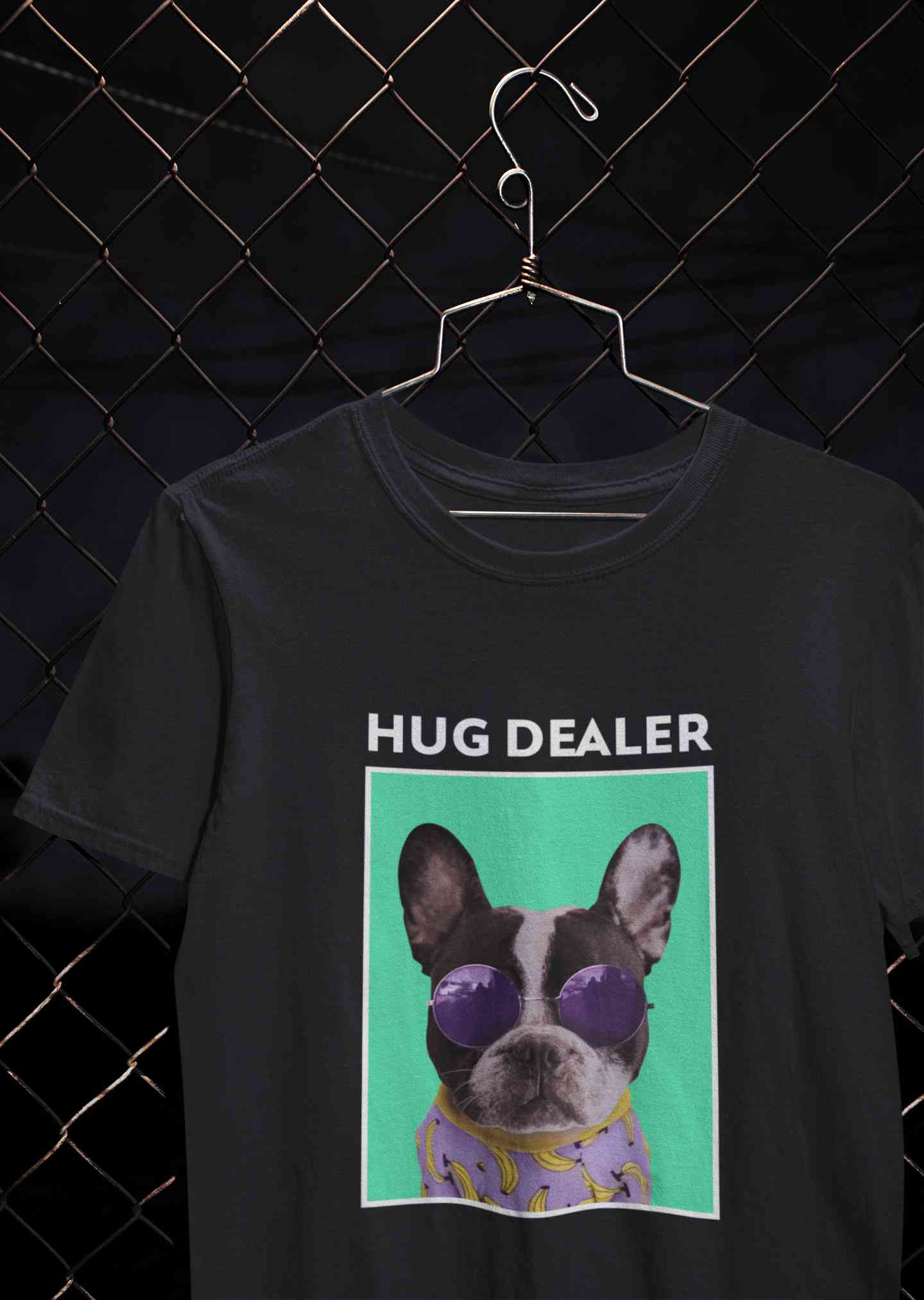 Cute Pug Hug Dealer Mens Half Sleeves T-shirt- FunkyTeesClub