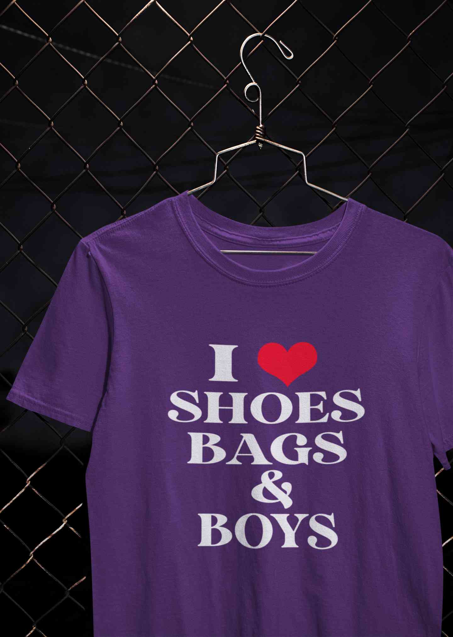I Love Shoes Bags And Boys Women Half Sleeves T-shirt- FunkyTeesClub