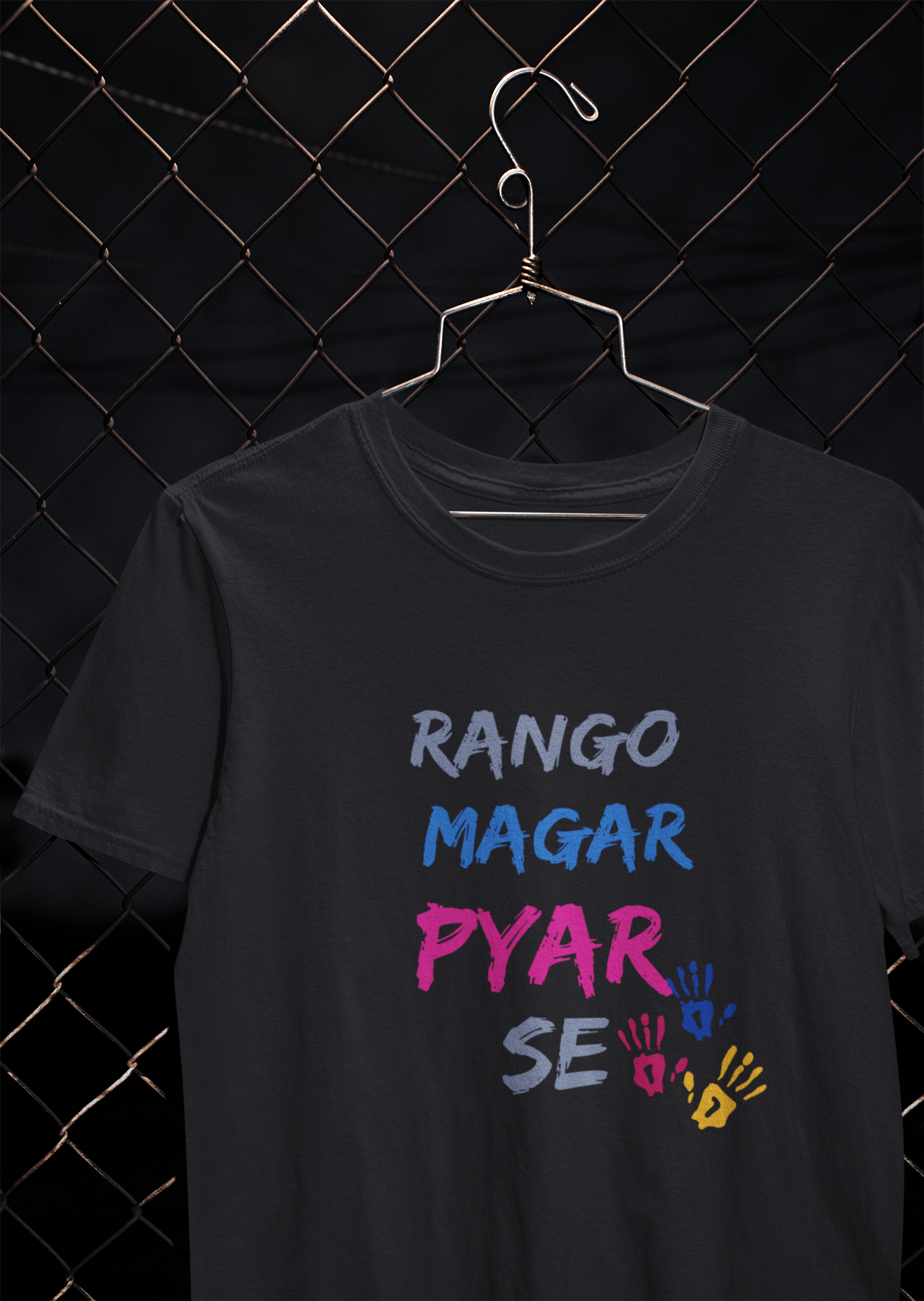 Rango Magar Pyaar Se Holi Mens Half Sleeves T-shirt- FunkyTeesClub