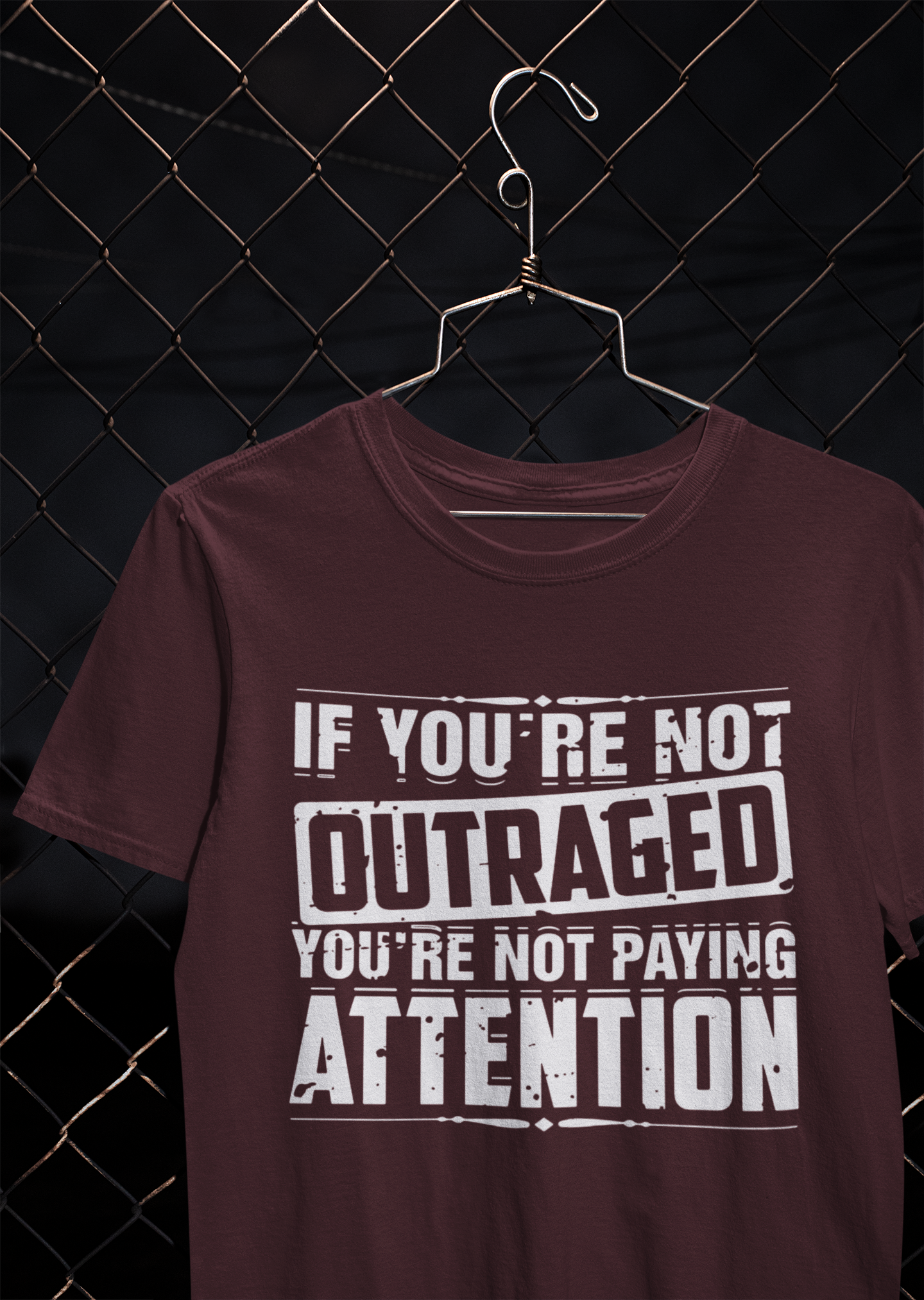 If You Are Not Outraged You Are Not Paying Attention Anti Government Mens Half Sleeves T-shirt- FunkyTeesClub