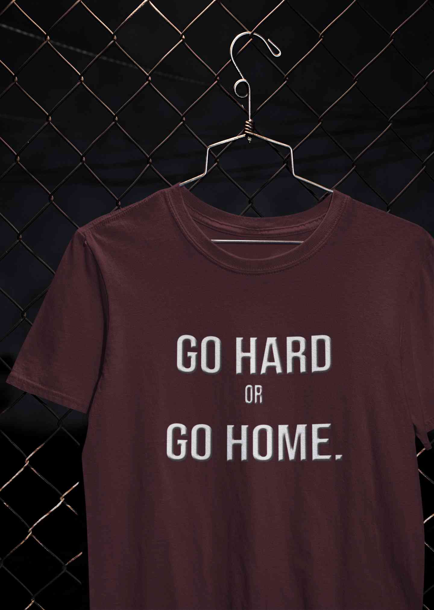 Go Hard Or Go Home Typography Mens Half Sleeves T-shirt- FunkyTeesClub