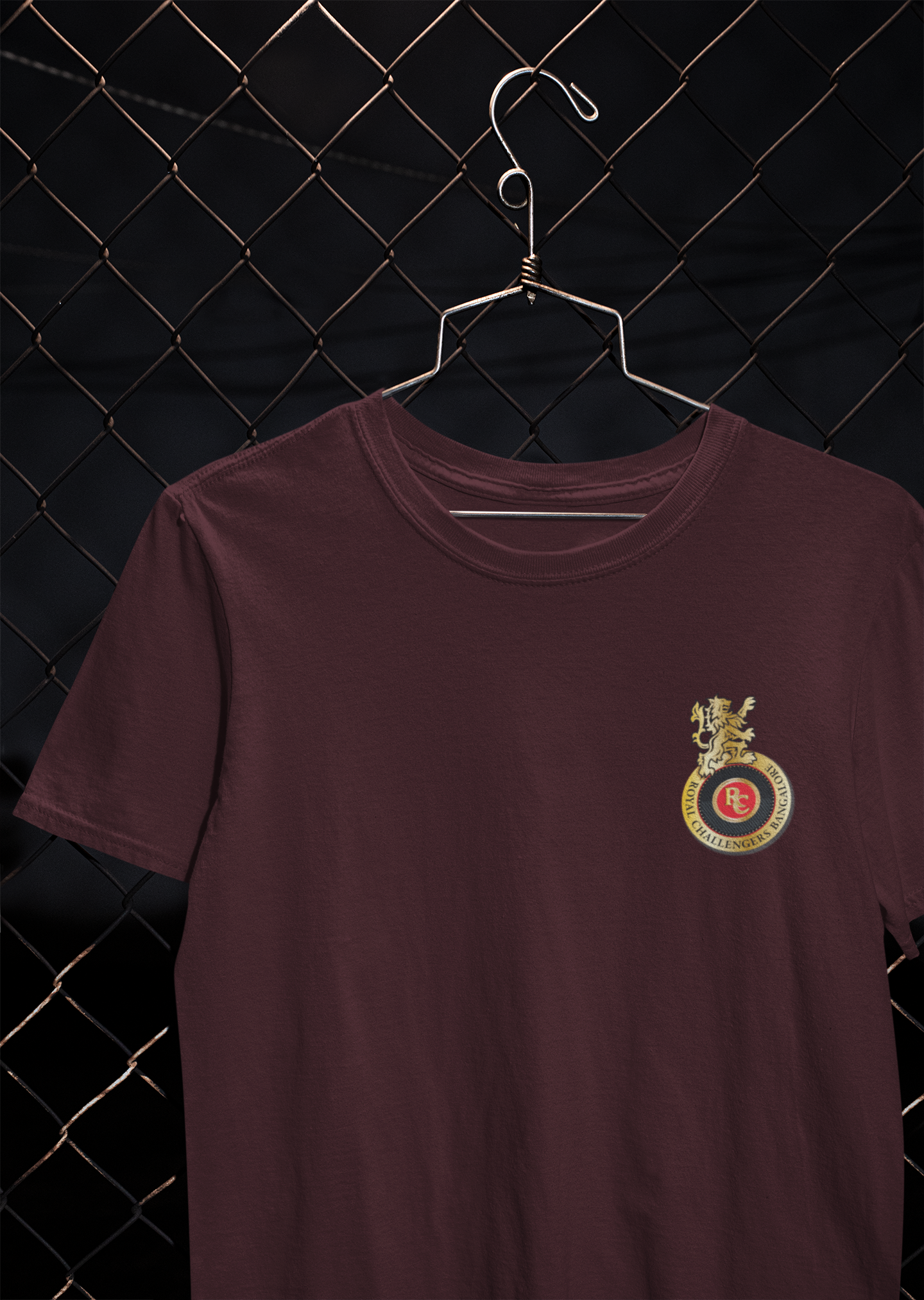 Rcb Logo Side Pocket Mens Half Sleeves T-shirt- FunkyTeesClub
