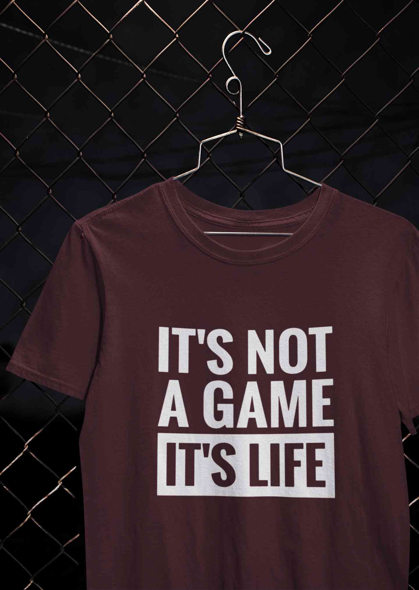 Its Not A Game Its Life Typography Mens Half Sleeves T-shirt- FunkyTeesClub