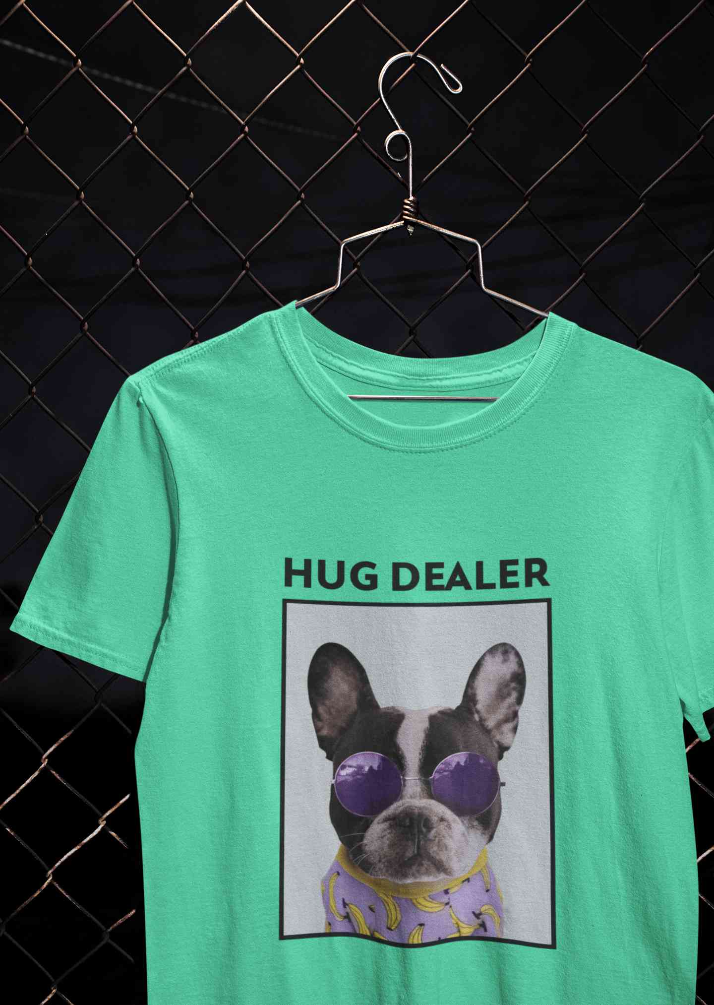 Cute Pug Hug Dealer Mens Half Sleeves T-shirt- FunkyTeesClub
