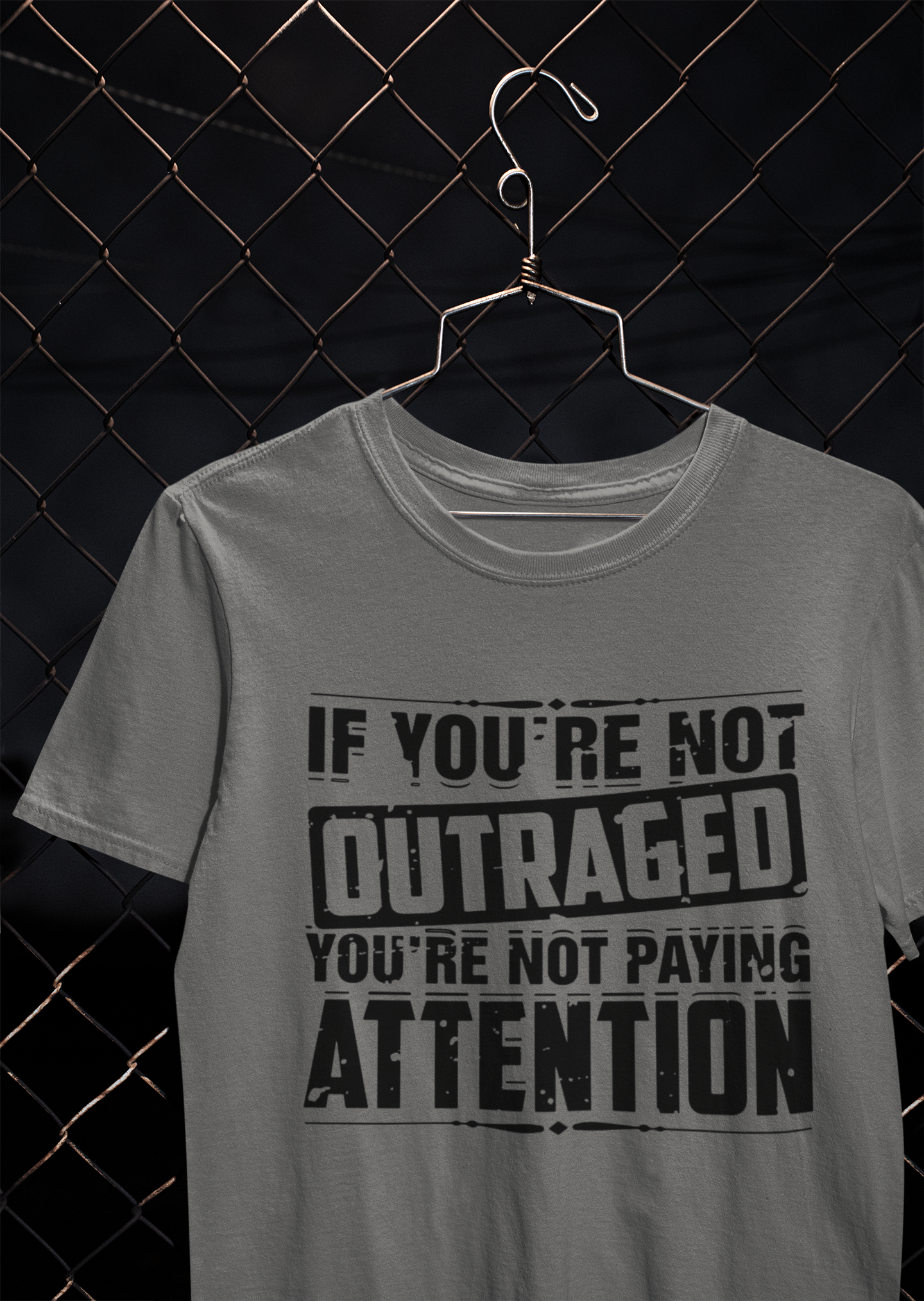 If You Are Not Outraged You Are Not Paying Attention Anti Government Mens Half Sleeves T-shirt- FunkyTeesClub