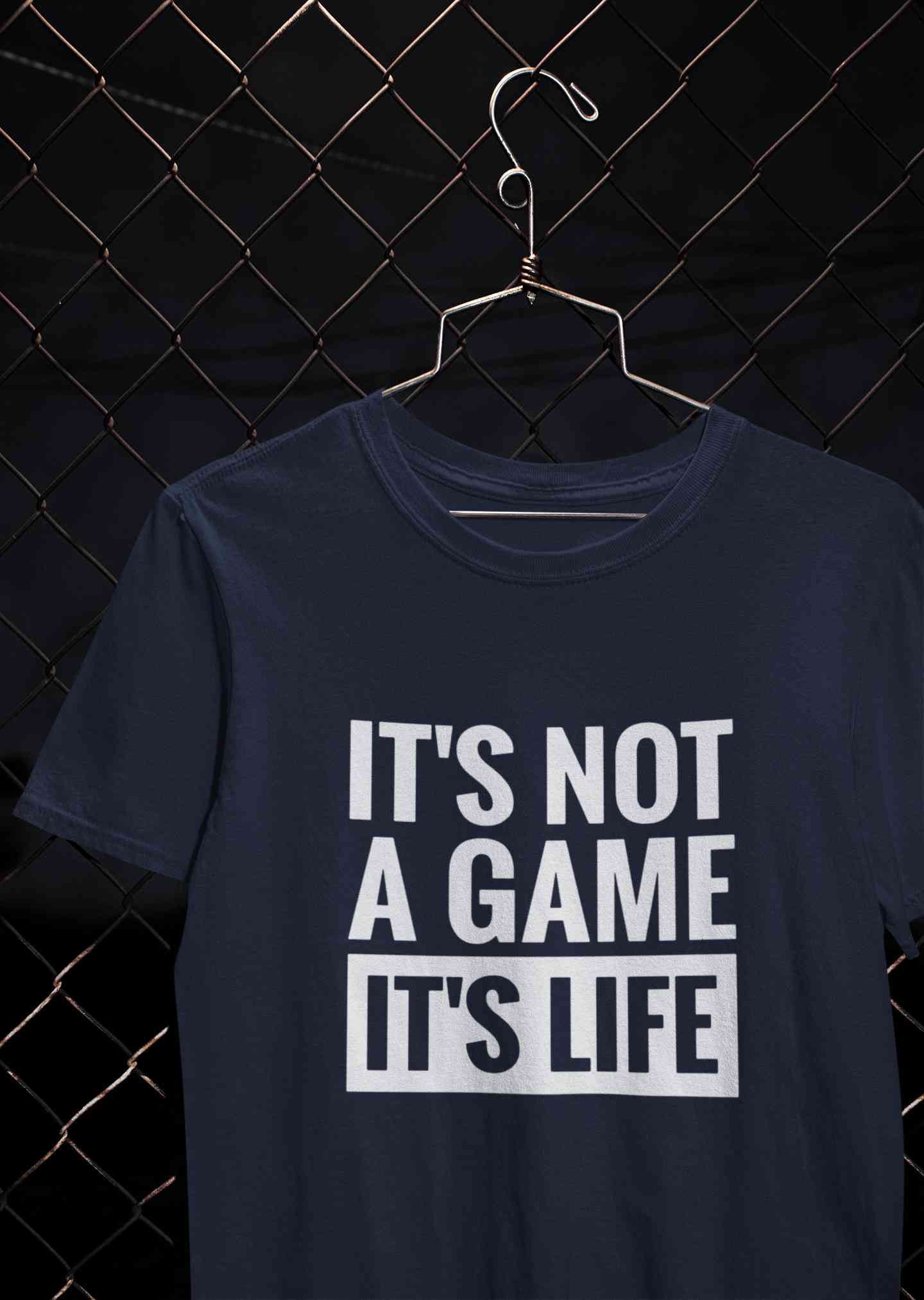 Its Not A Game Its Life Typography Mens Half Sleeves T-shirt- FunkyTeesClub