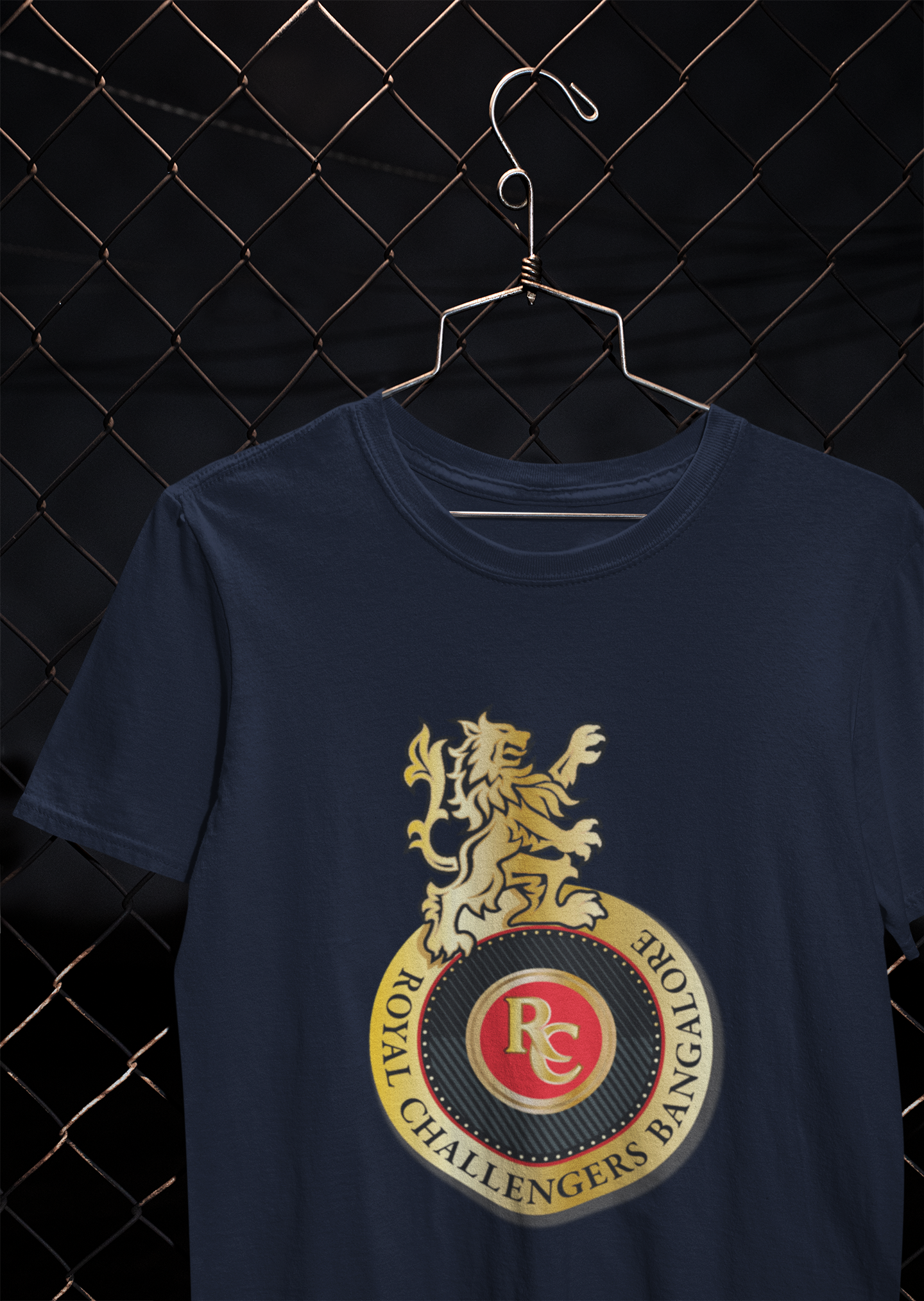 Rcb Logo Mens Half Sleeves T-shirt- FunkyTeesClub