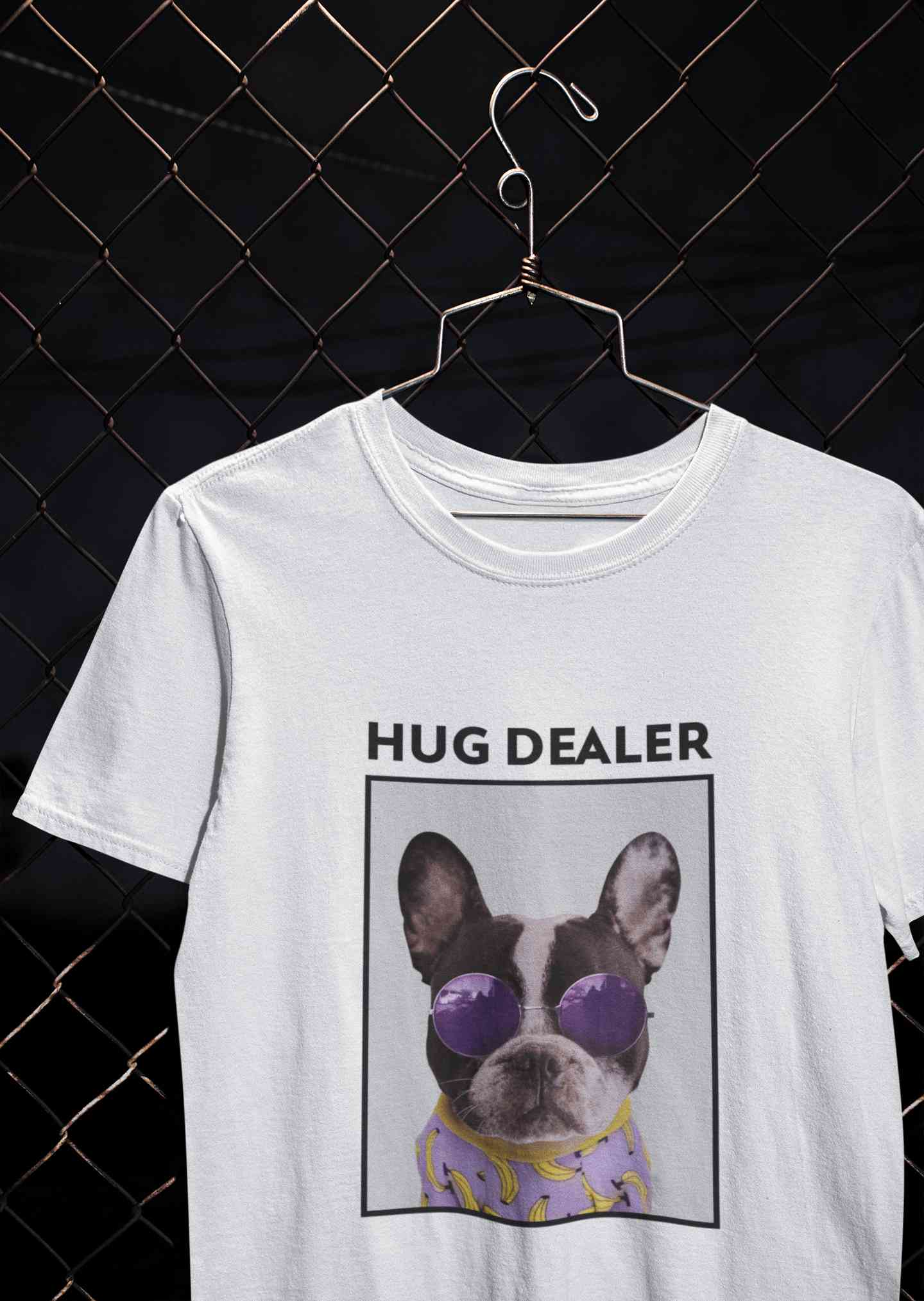 Cute Pug Hug Dealer Mens Half Sleeves T-shirt- FunkyTeesClub