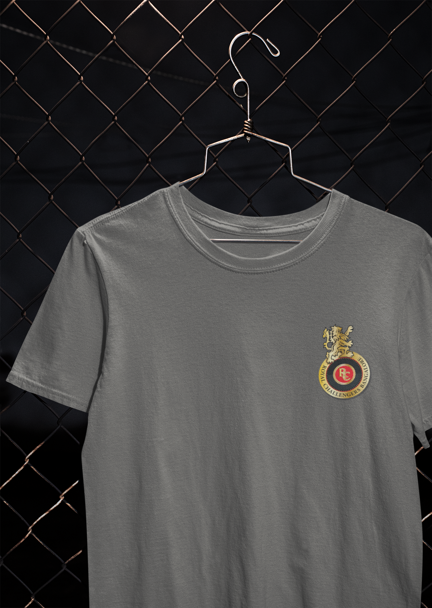 Rcb Logo Side Pocket Mens Half Sleeves T-shirt- FunkyTeesClub