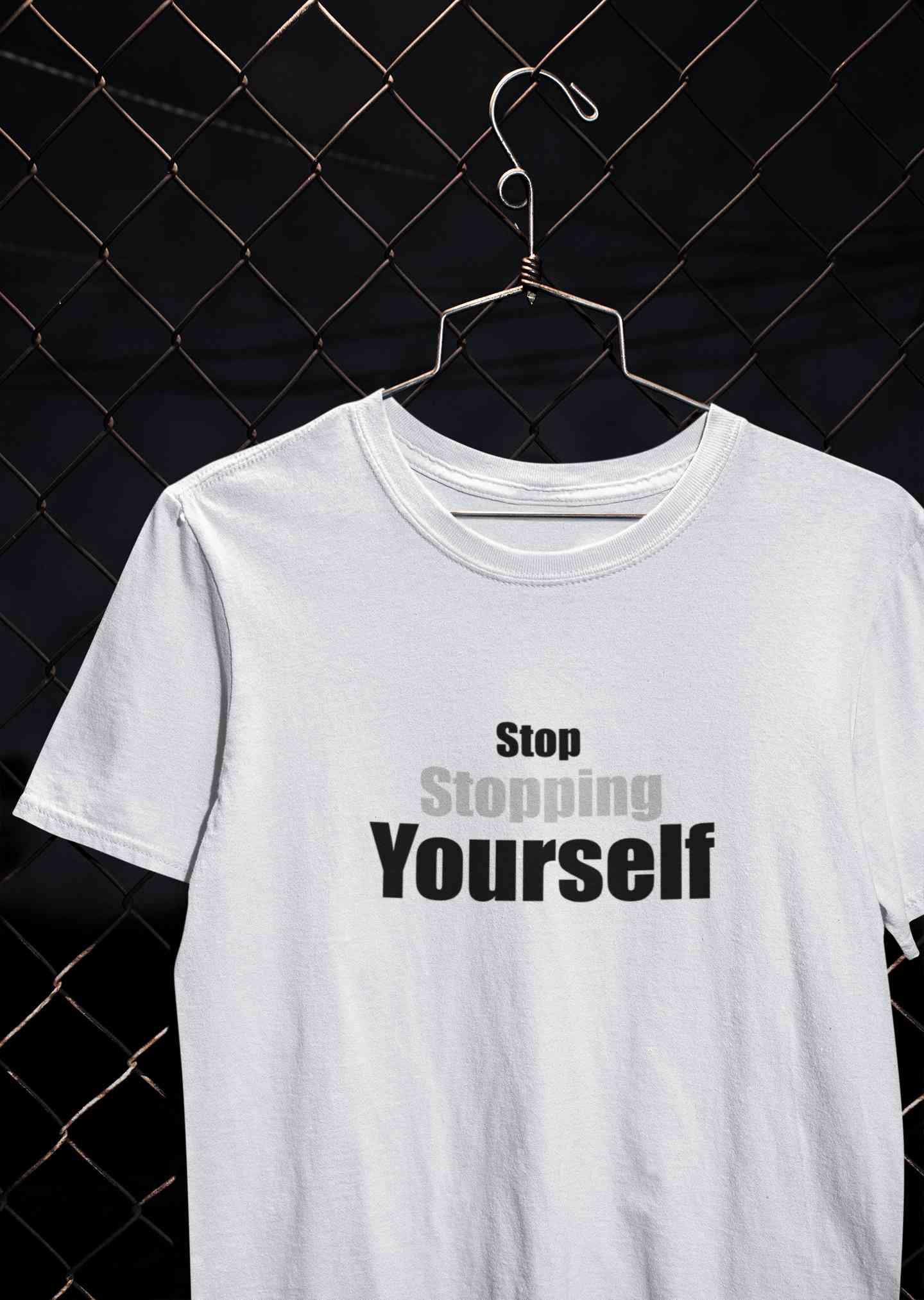 Stop Stopping Yourself Minimals Mens Half Sleeves T-shirt- FunkyTeesClub