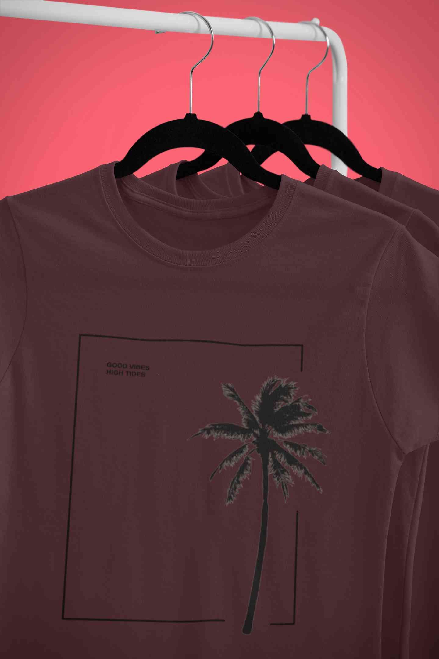 Good Vibes High Tides Women Half Sleeves T-shirt- FunkyTeesClub