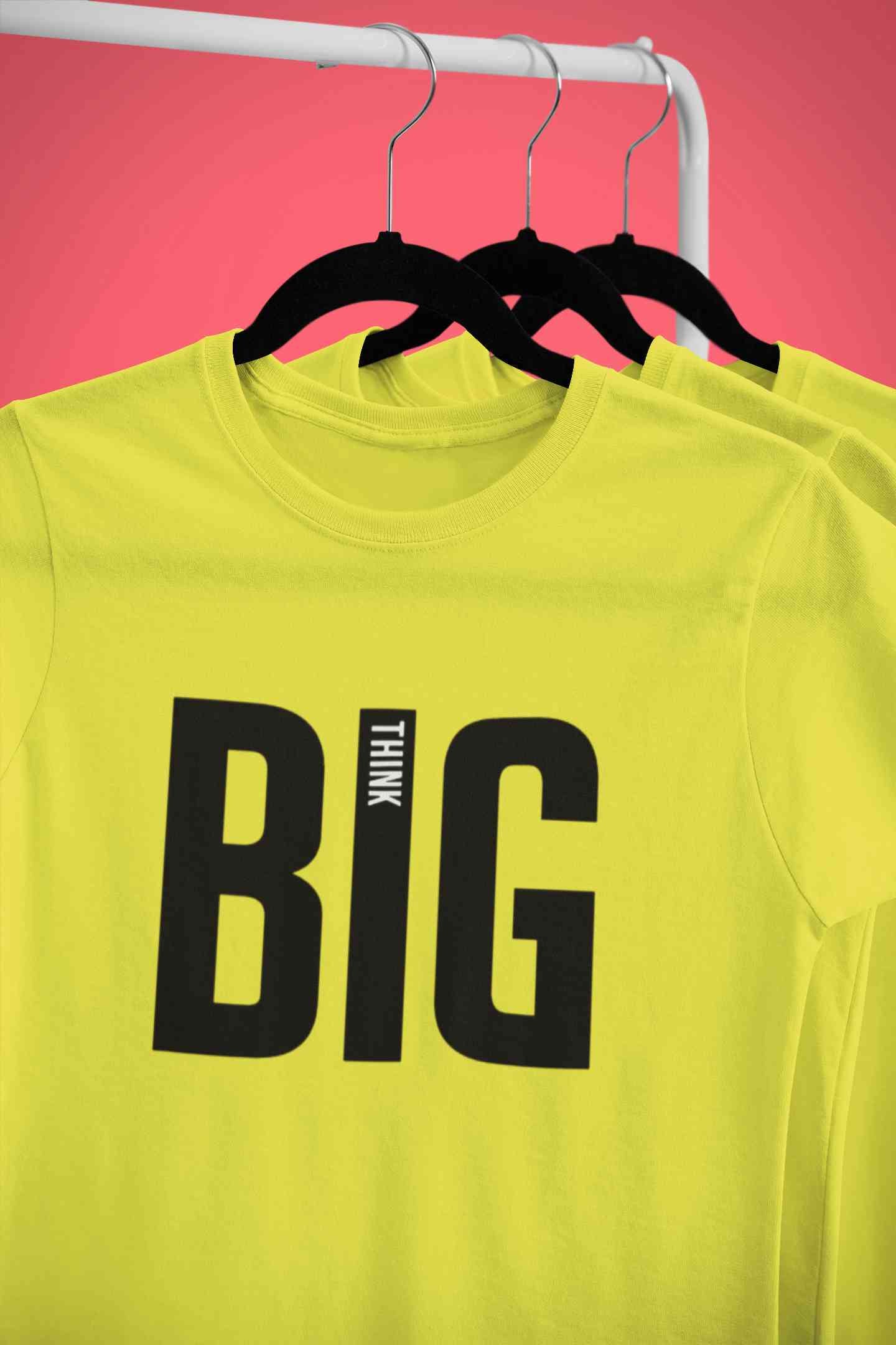 Think Big Mens Half Sleeves T-shirt- FunkyTeesClub