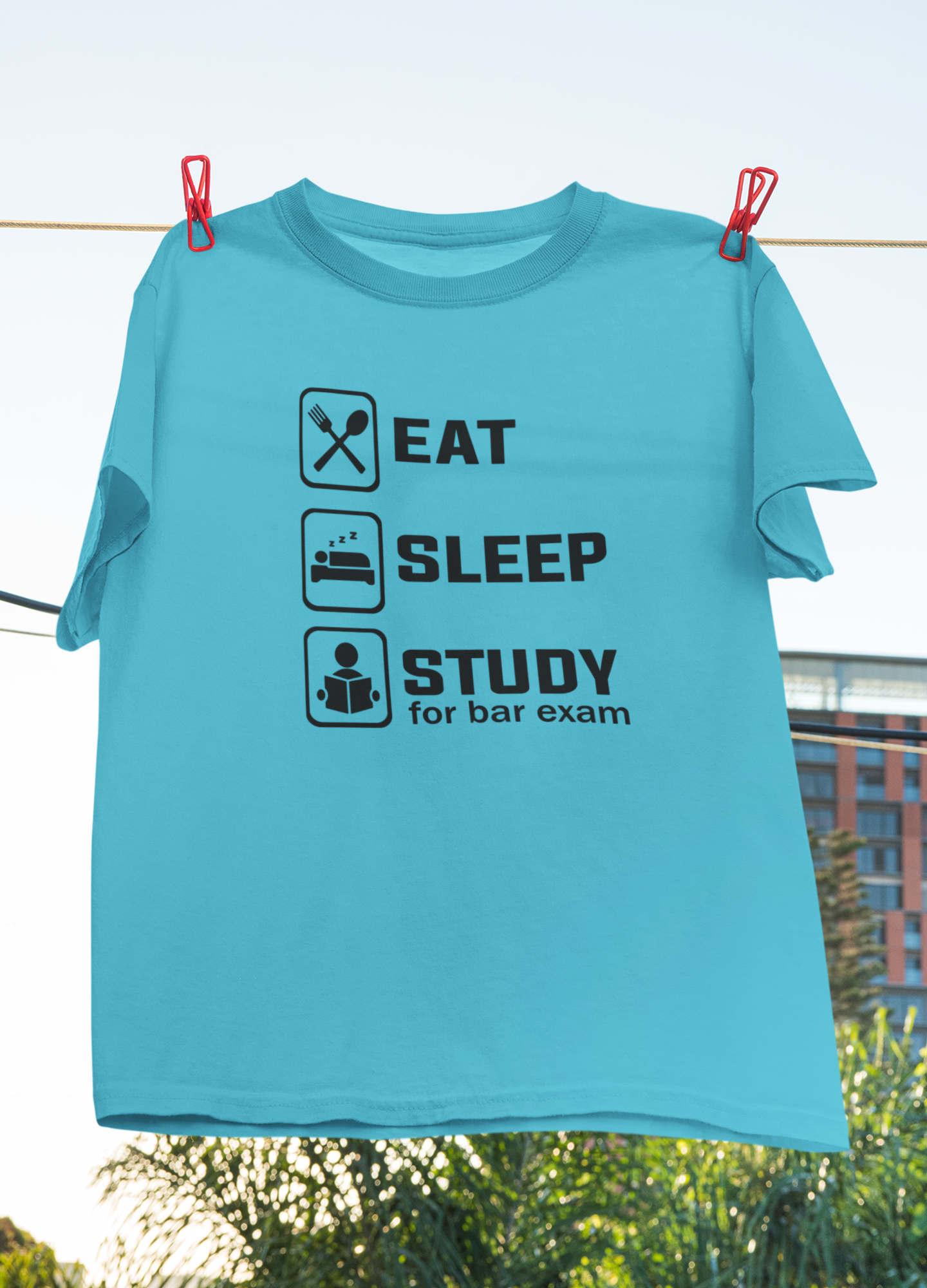 Eat Sleep Study Lawyer Mens Half Sleeves T-shirt- FunkyTeesClub