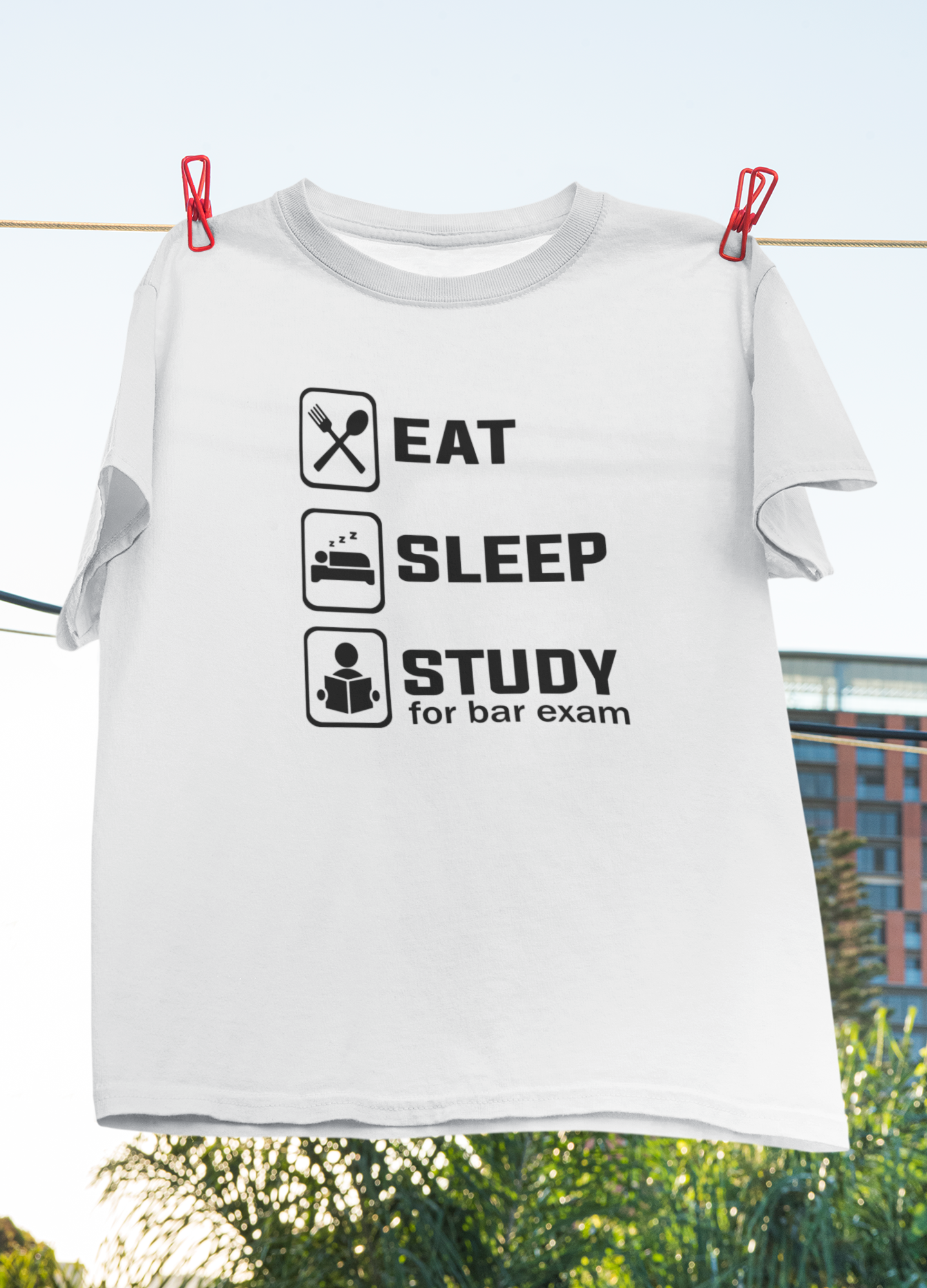Eat Sleep Study Lawyer Mens Half Sleeves T-shirt- FunkyTeesClub