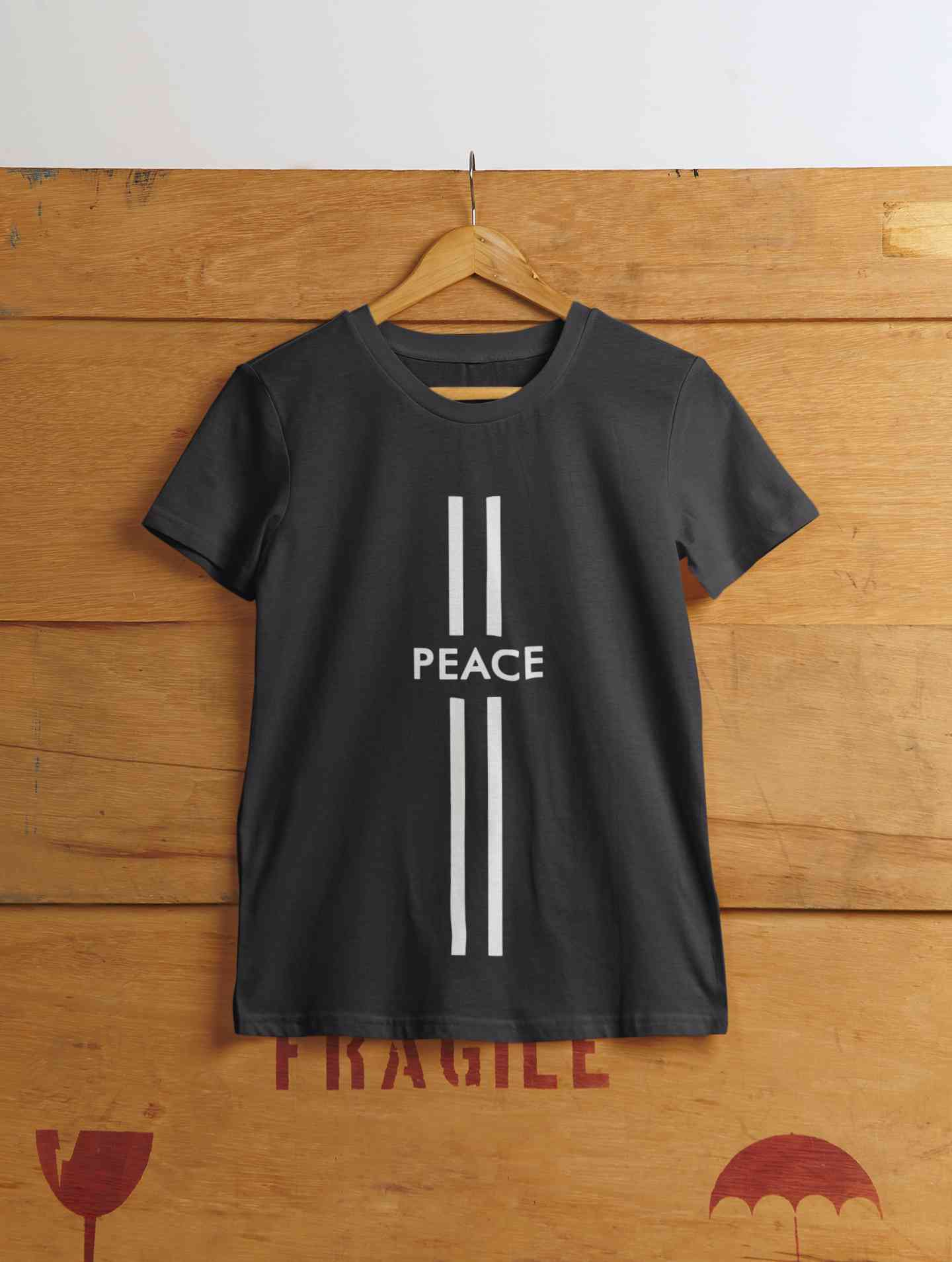 Strip Peace Women Half Sleeves T-shirt- FunkyTeesClub