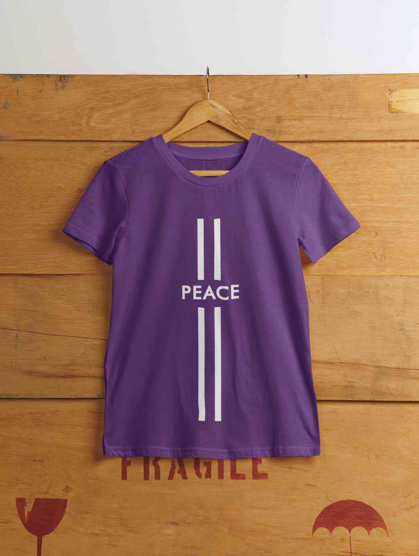 Strip Peace Mens Half Sleeves T-shirt- FunkyTeesClub
