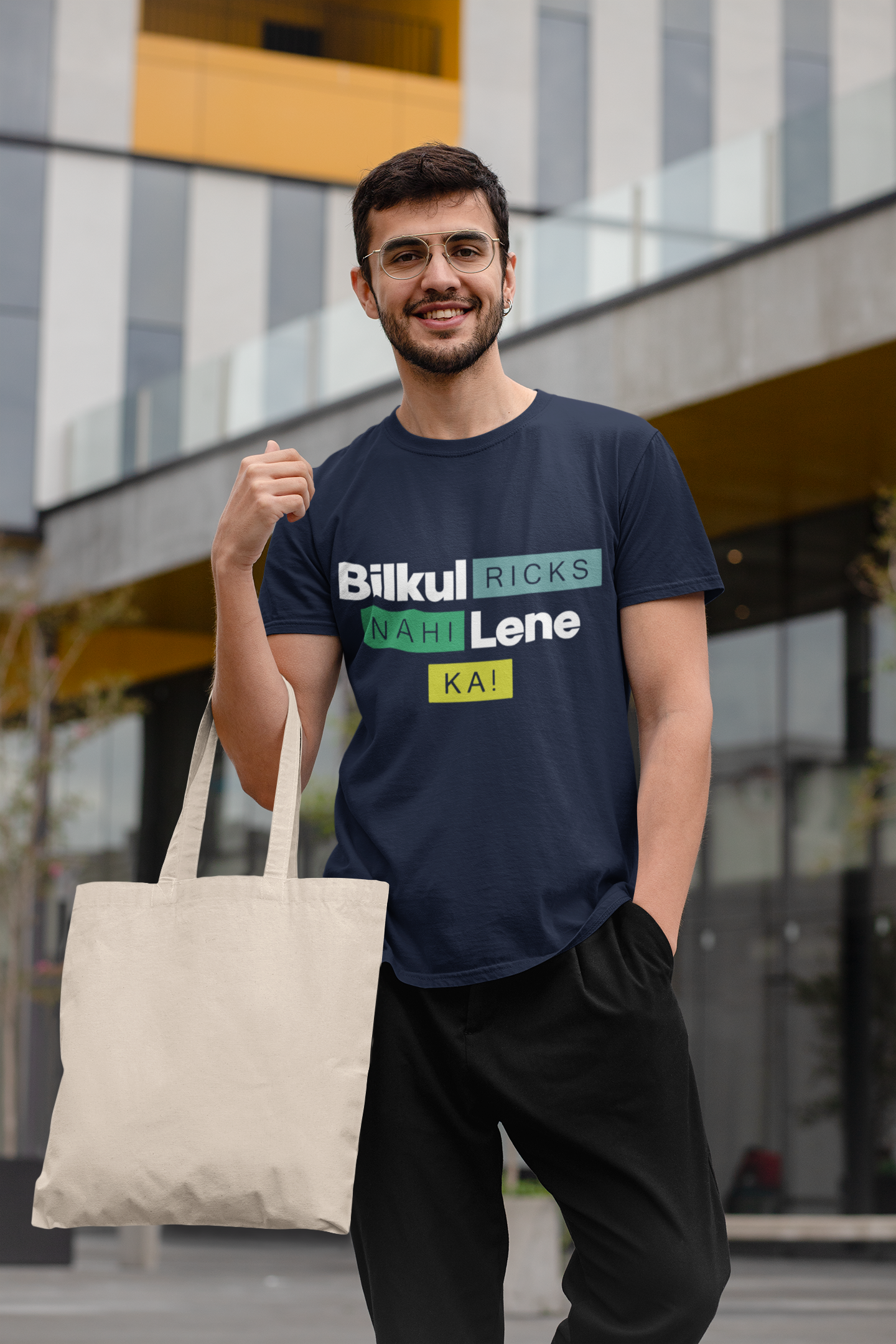 Ricks Lena Ka Nahi Mens Half Sleeves T-shirt- FunkyTeesClub