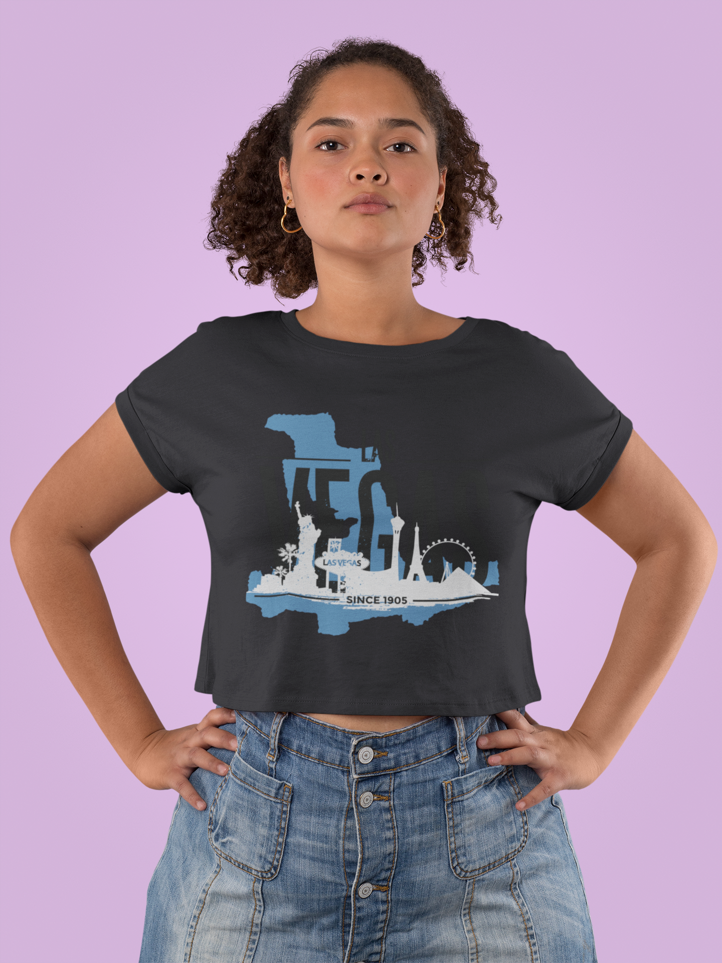 Las Vegas Women Crop Top- FunkyTeesClub