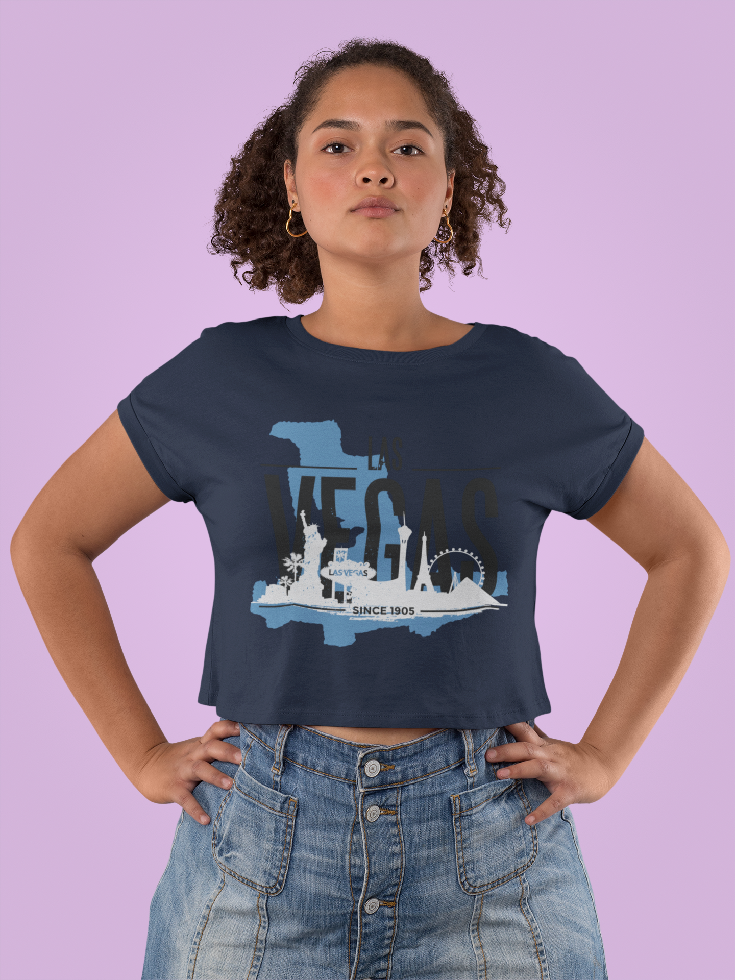 Las Vegas Women Crop Top- FunkyTeesClub