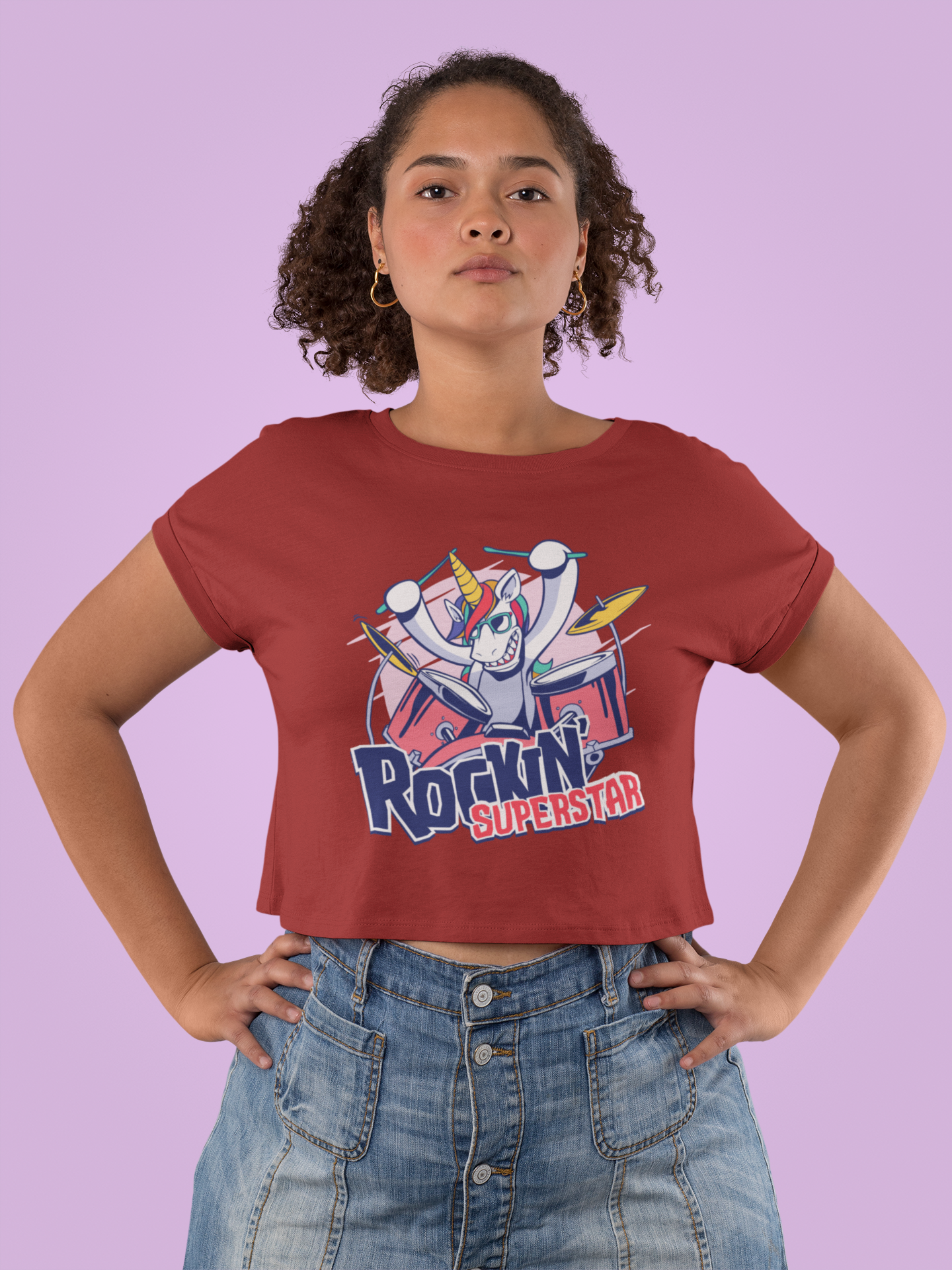 Rockin Superstar Women Crop Top- FunkyTeesClub