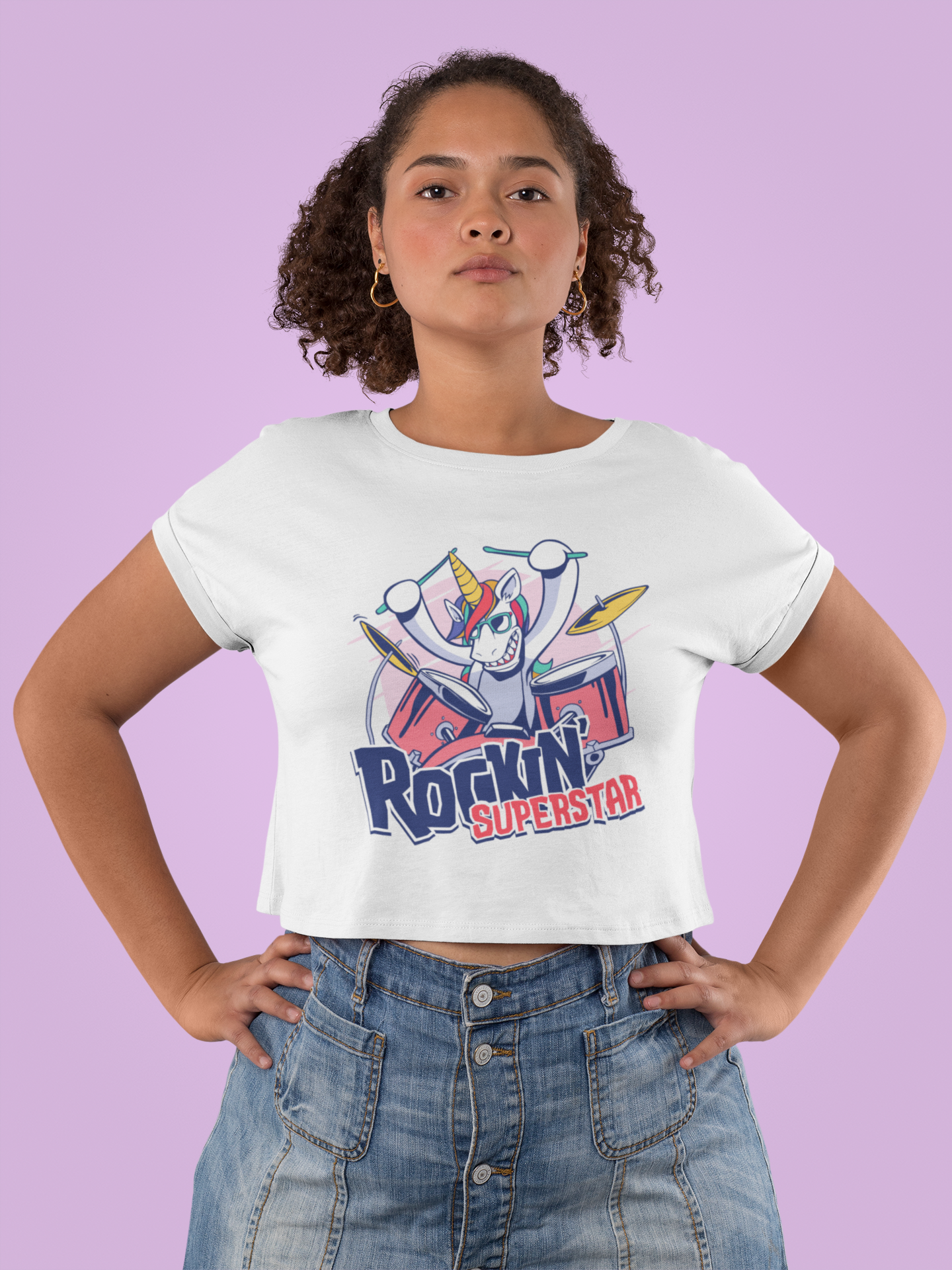 Rockin Superstar Women Crop Top- FunkyTeesClub