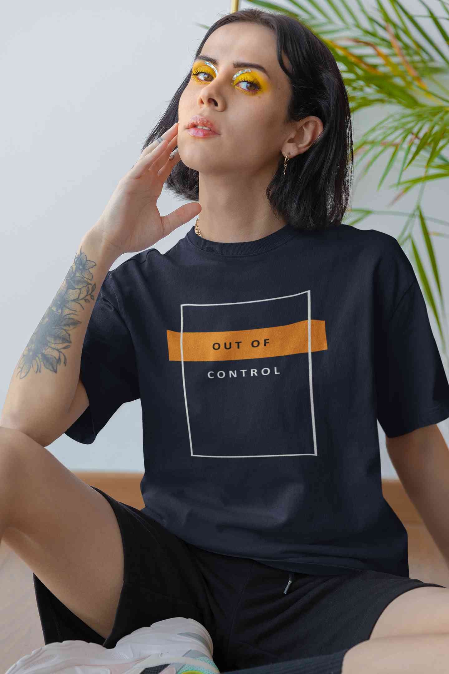 Out Of Control Women Half Sleeves T-shirt- FunkyTeesClub