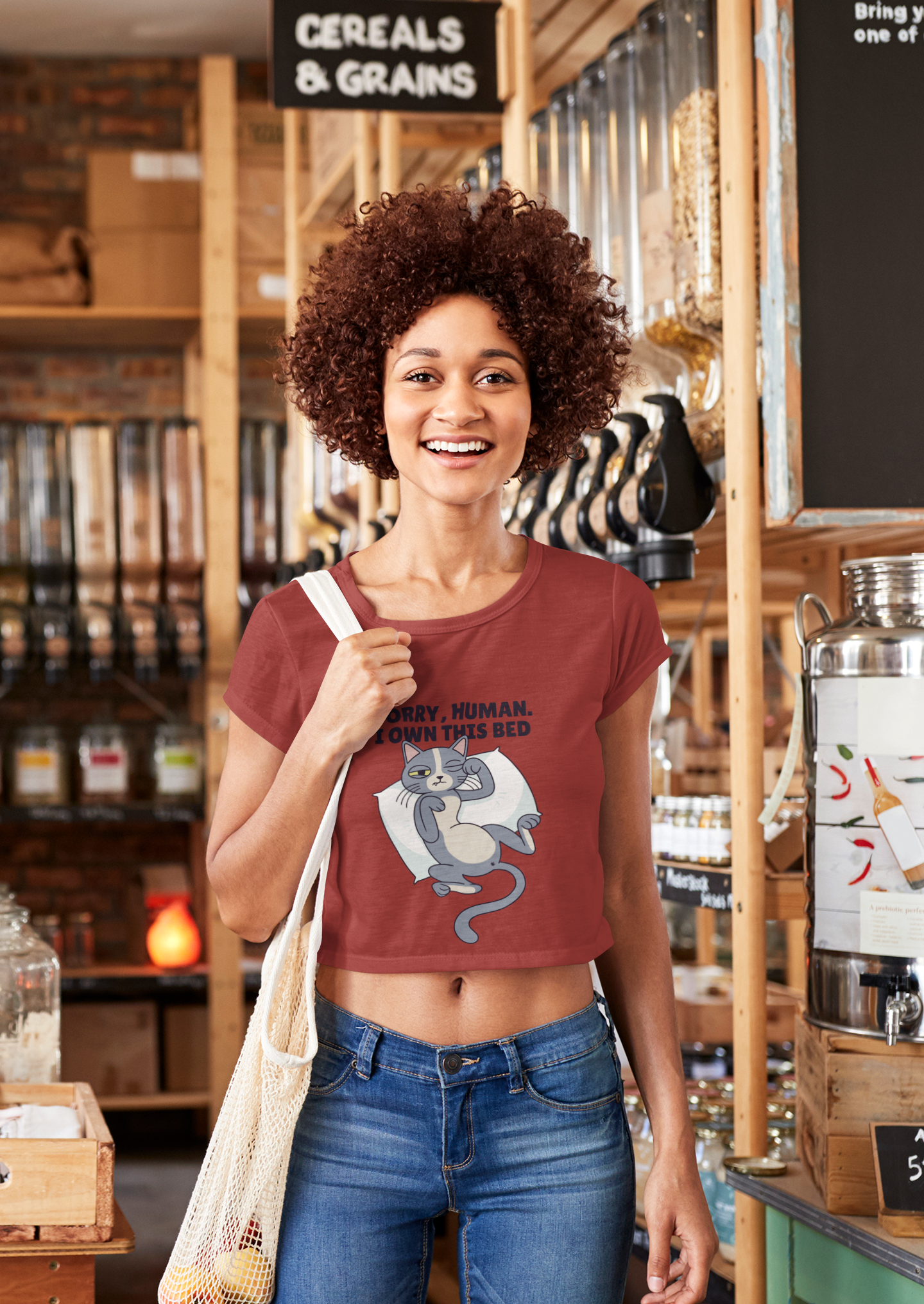 Sleepy Cat Month Women Crop Top- FunkyTeesClub