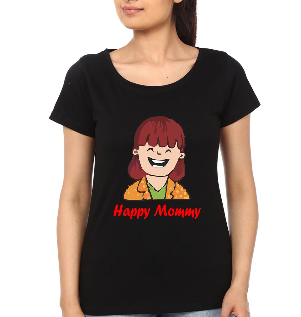 Happy Mom Happy Girl Mother and Daughter Matching T-Shirt- FunkyTeesClub