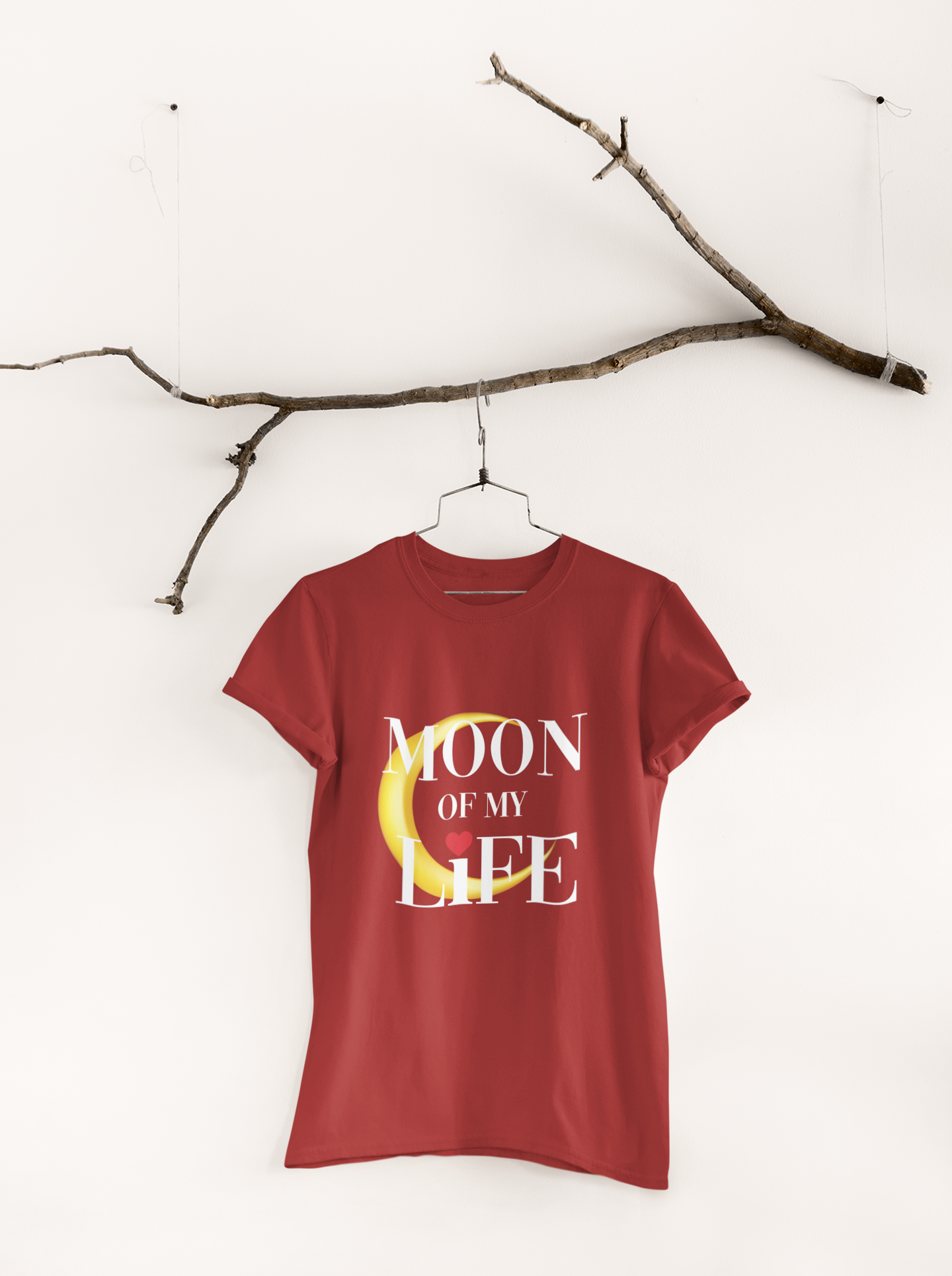 Moon Of My Life Couple Half Sleeves T-Shirts -FunkyTeesClub