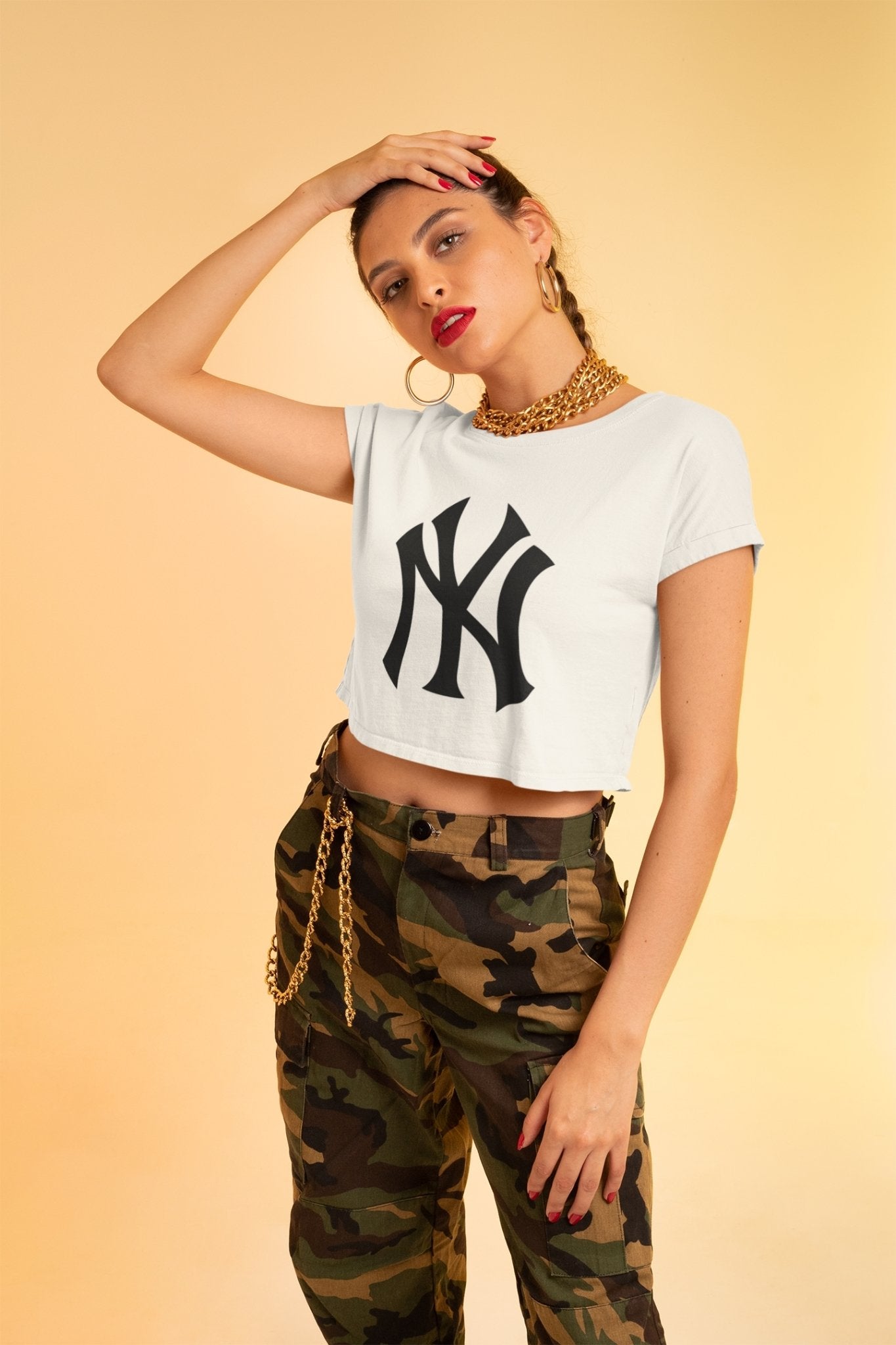 New York Yankees Women Crop Top- FunkyTeesClub - Funky Tees Club