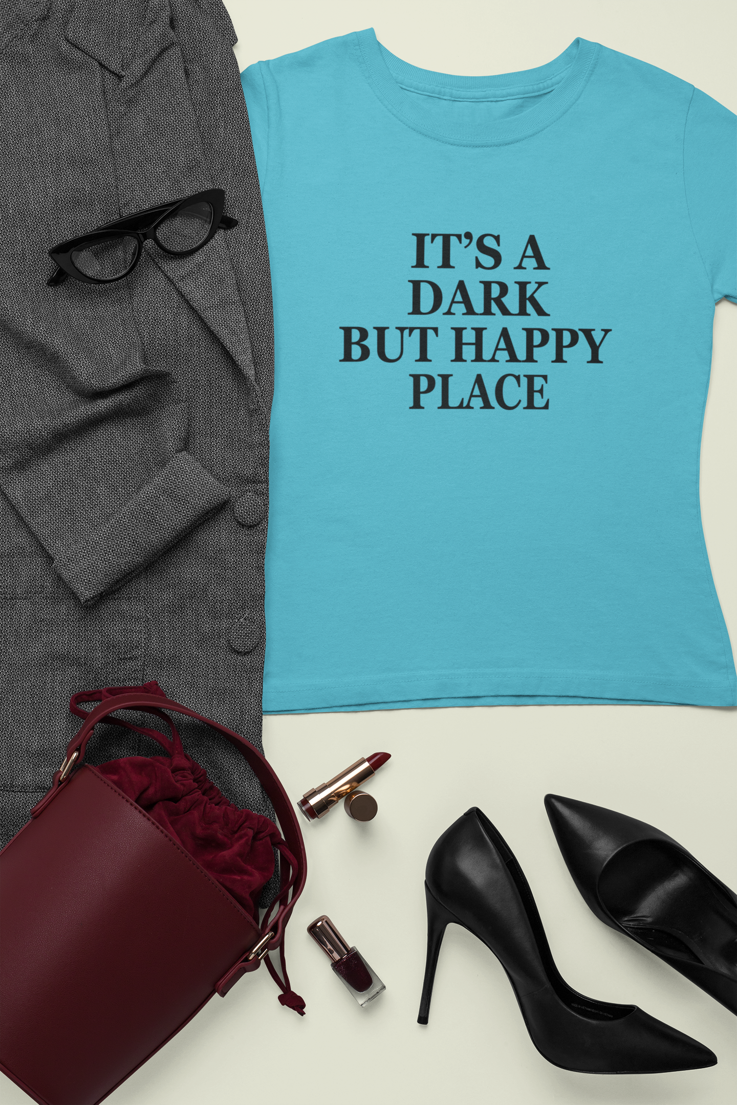 Its A Dark But Happy Place Victoria Beckham Celebrity T-shirt- FunkyTeesClub