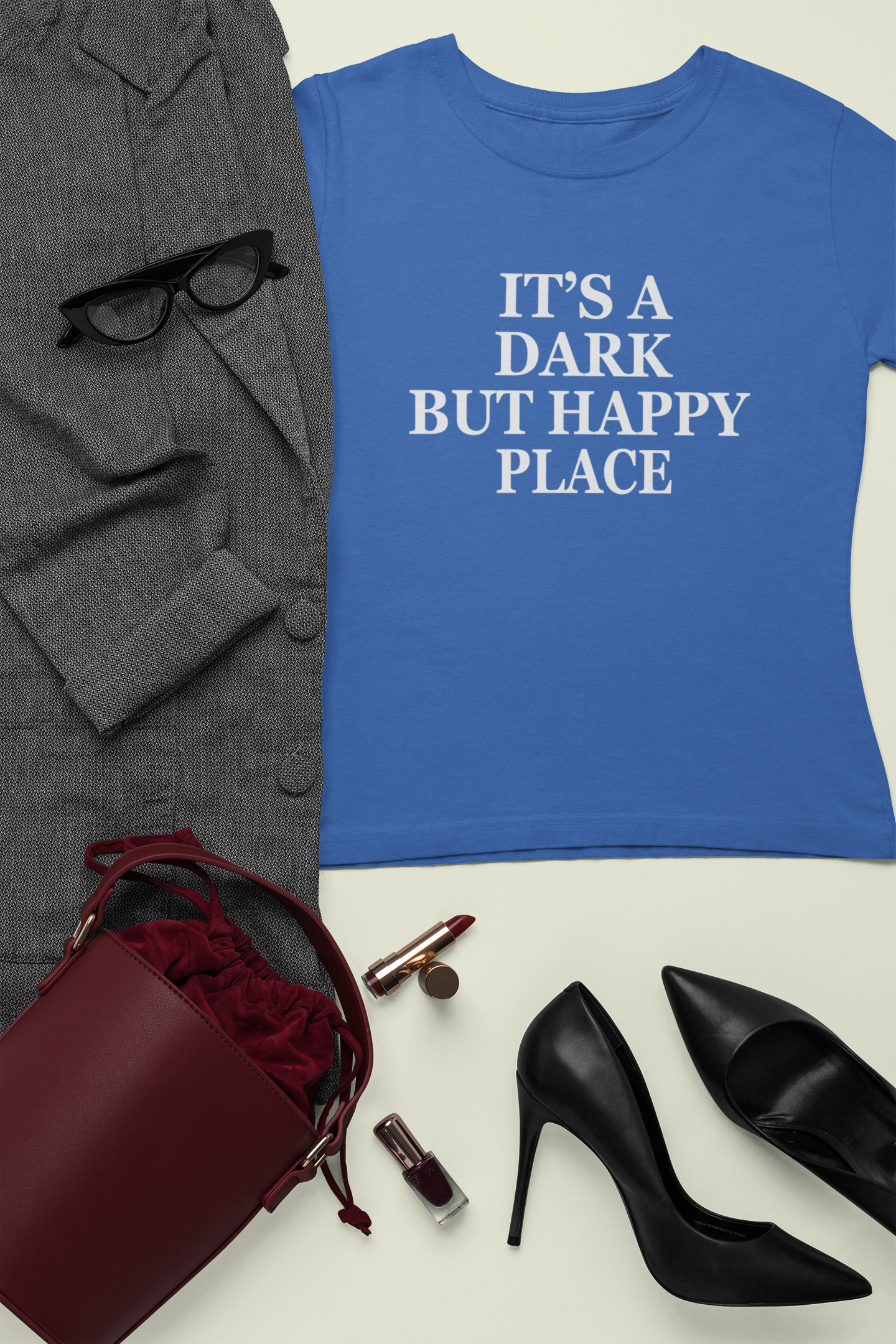 Its A Dark But Happy Place Victoria Beckham Celebrity T-shirt- FunkyTeesClub