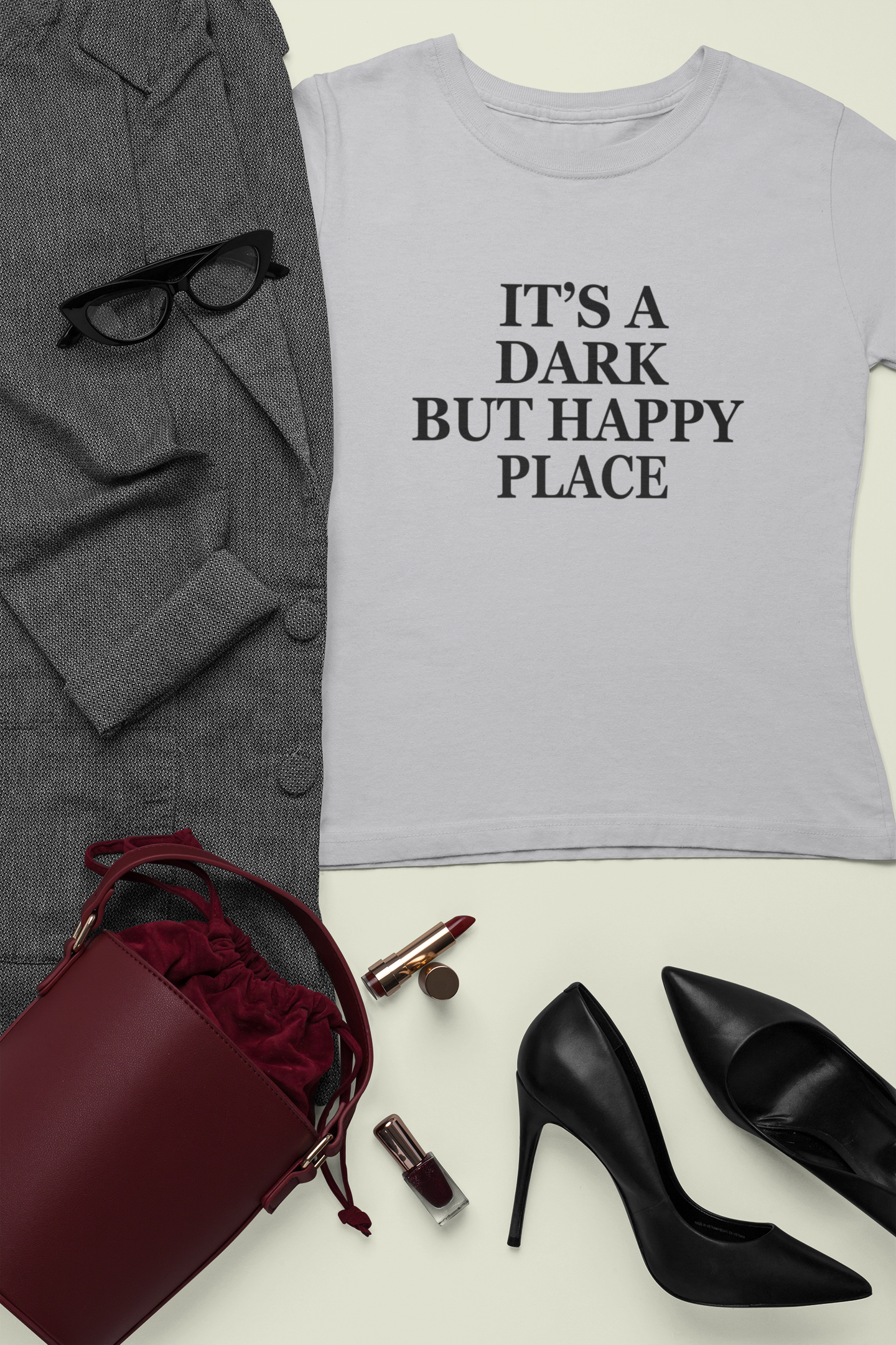 Its A Dark But Happy Place Victoria Beckham Celebrity T-shirt- FunkyTeesClub