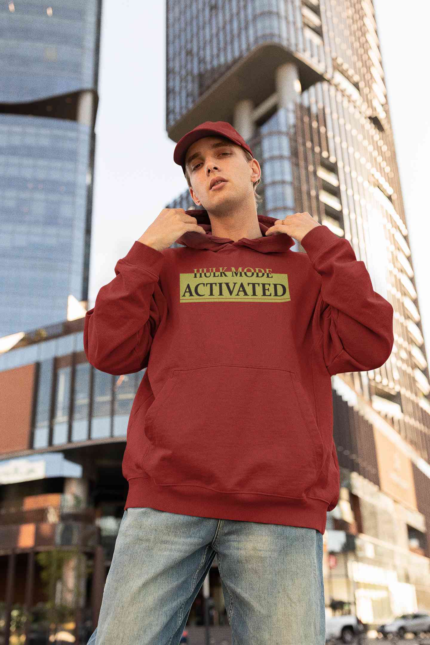 Hulk Mode Activated Typography Men Hoodies-FunkyTeesClub