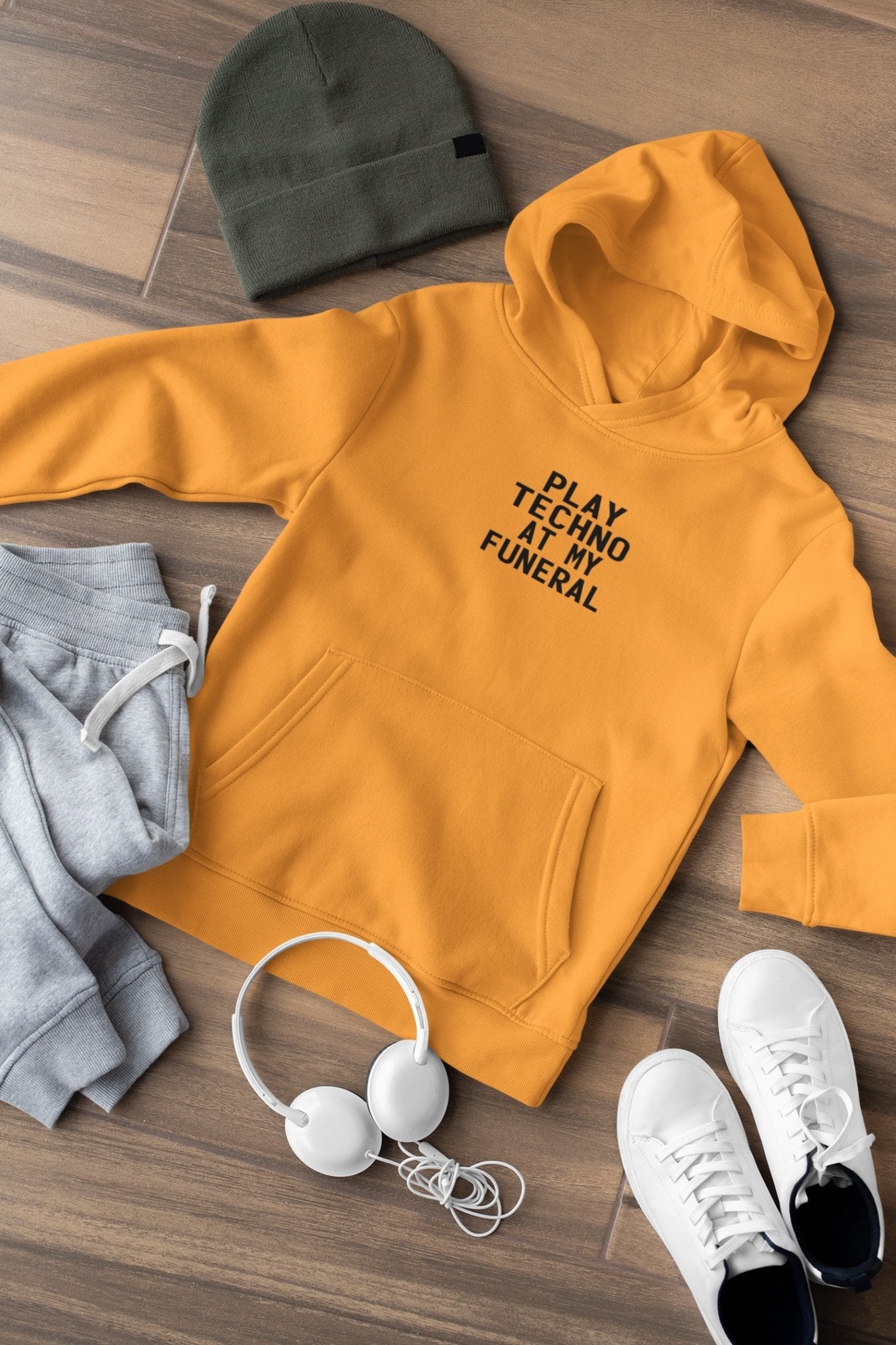 Play Techno At My Funeral Hoodies for Women-FunkyTeesClub - Funky Tees Club