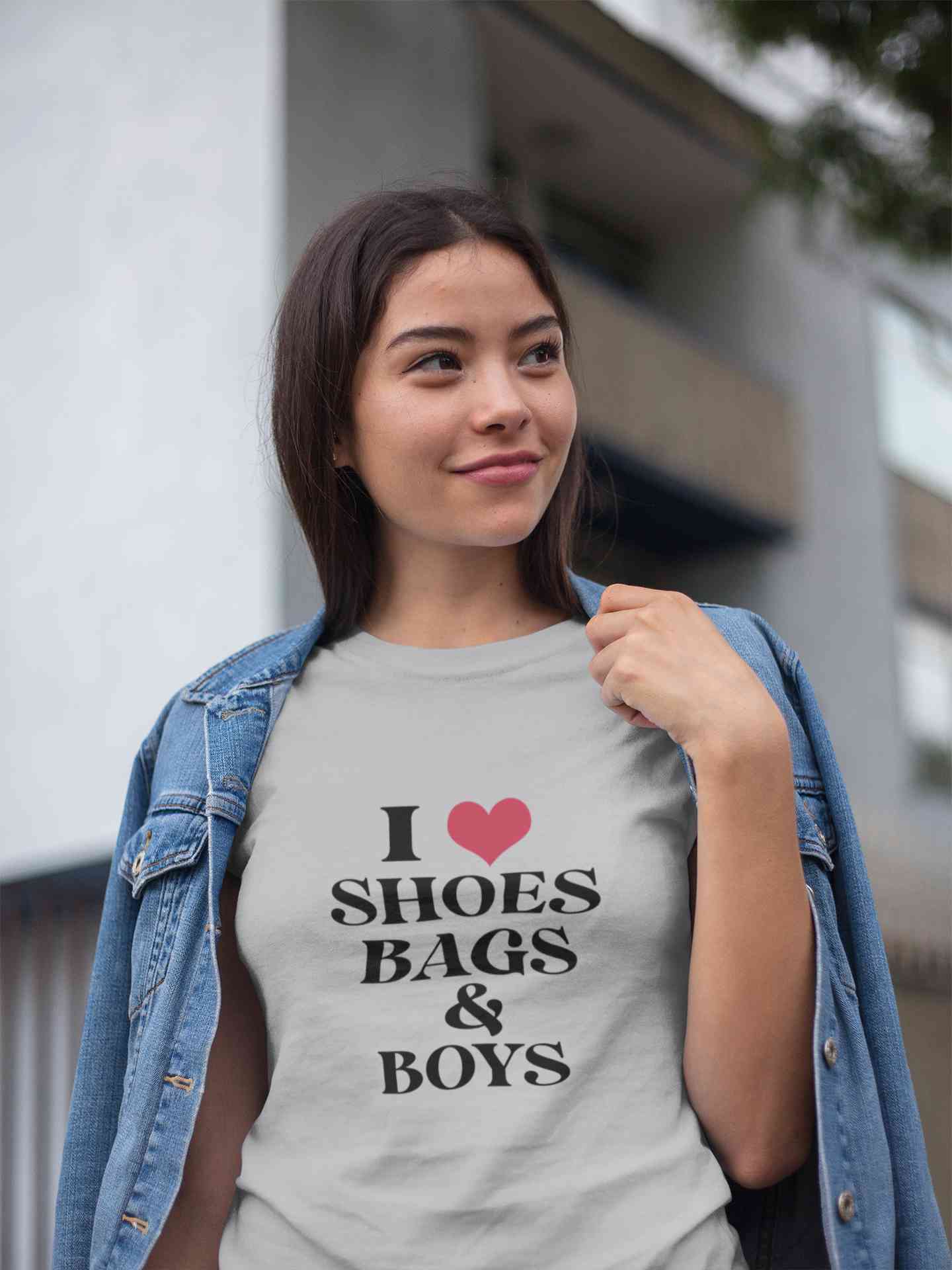 I Love Shoes Bags And Boys Women Half Sleeves T-shirt- FunkyTeesClub