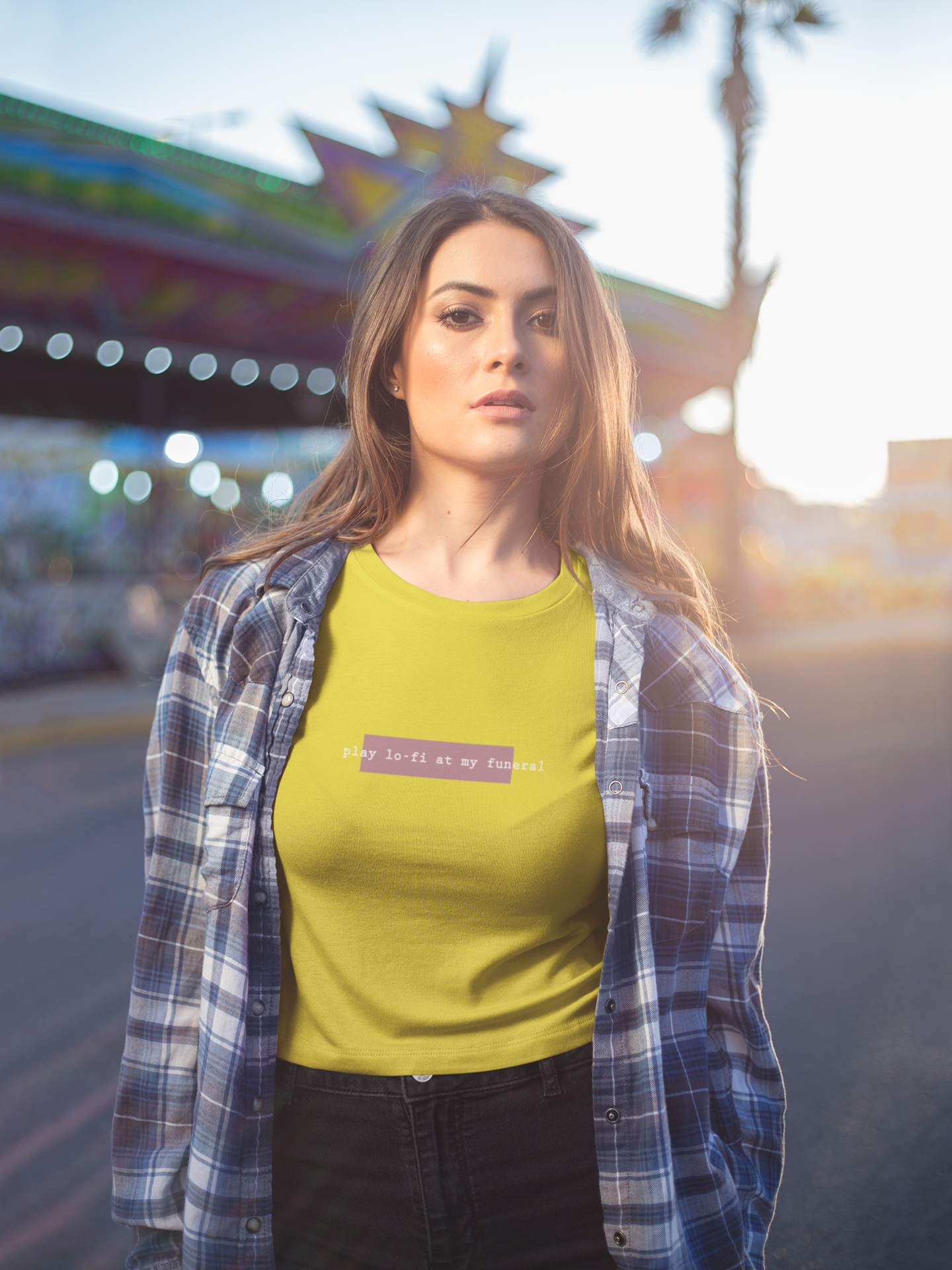 Play Lofi At My Funeral Minimals Women Crop Top- FunkyTeesClub
