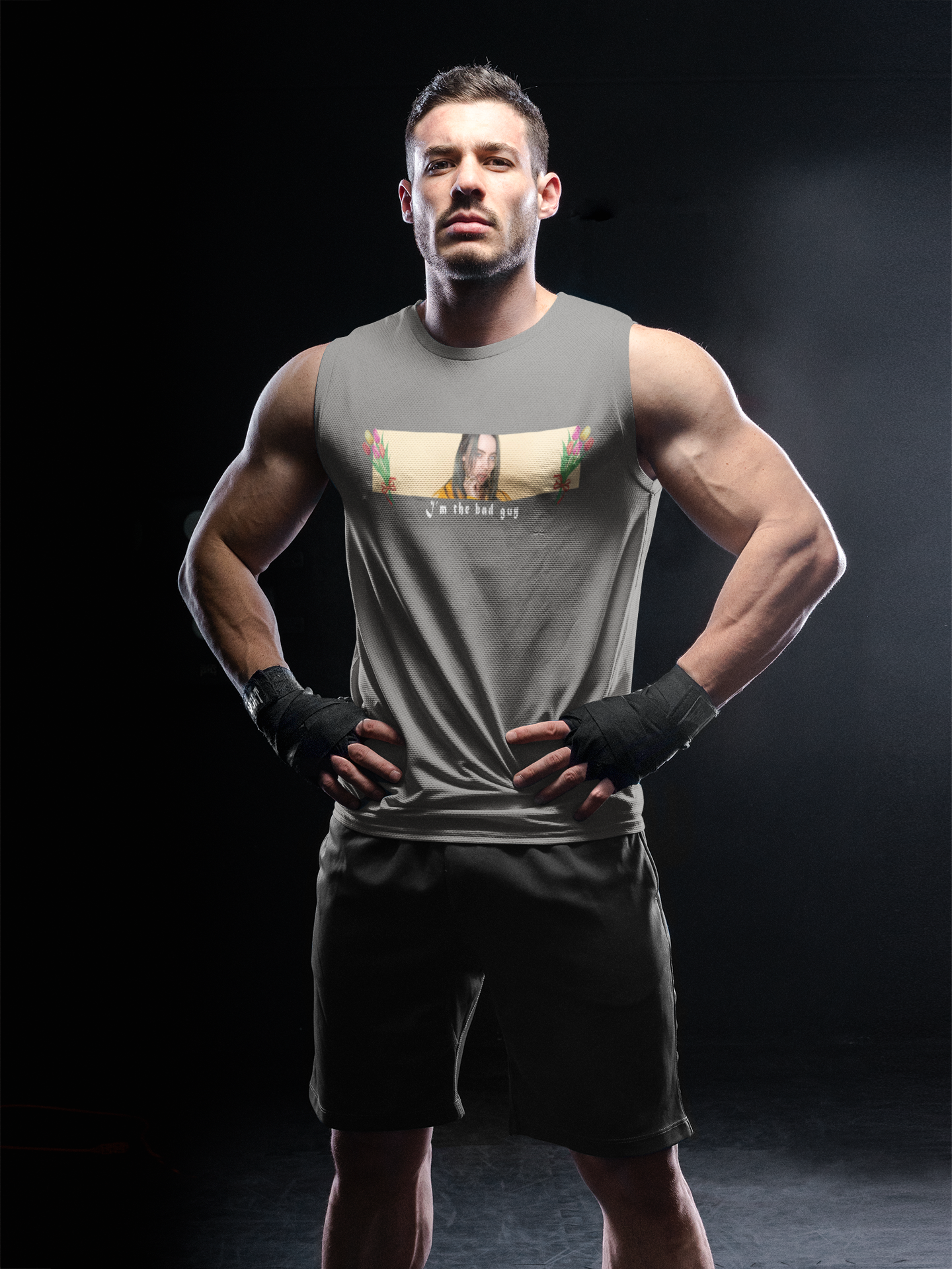 I Am The Bad Guy Minimal Men Gym Vest-FunkyTeesClub