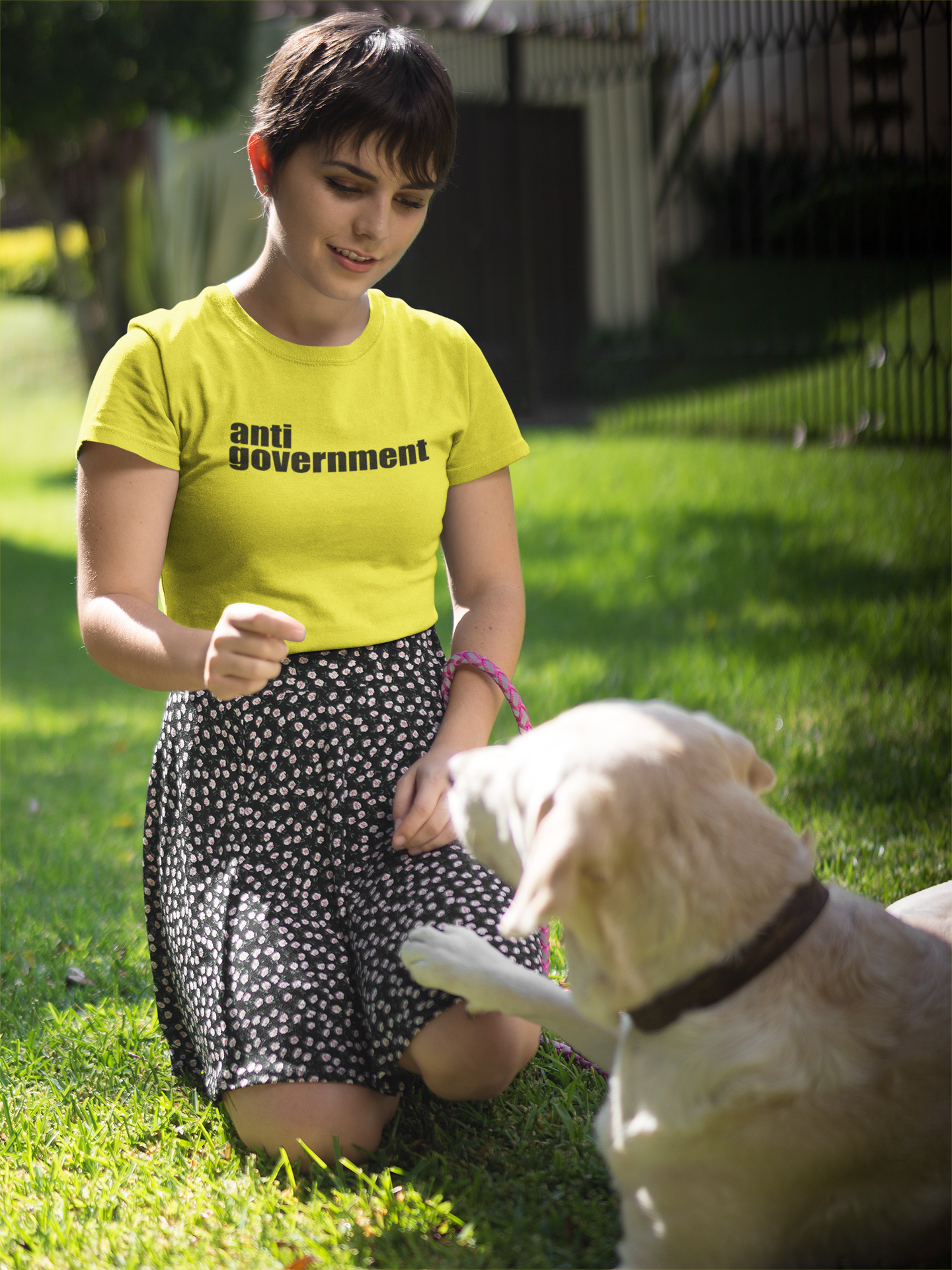 Anti Government Women Half Sleeves T-shirt- FunkyTeesClub