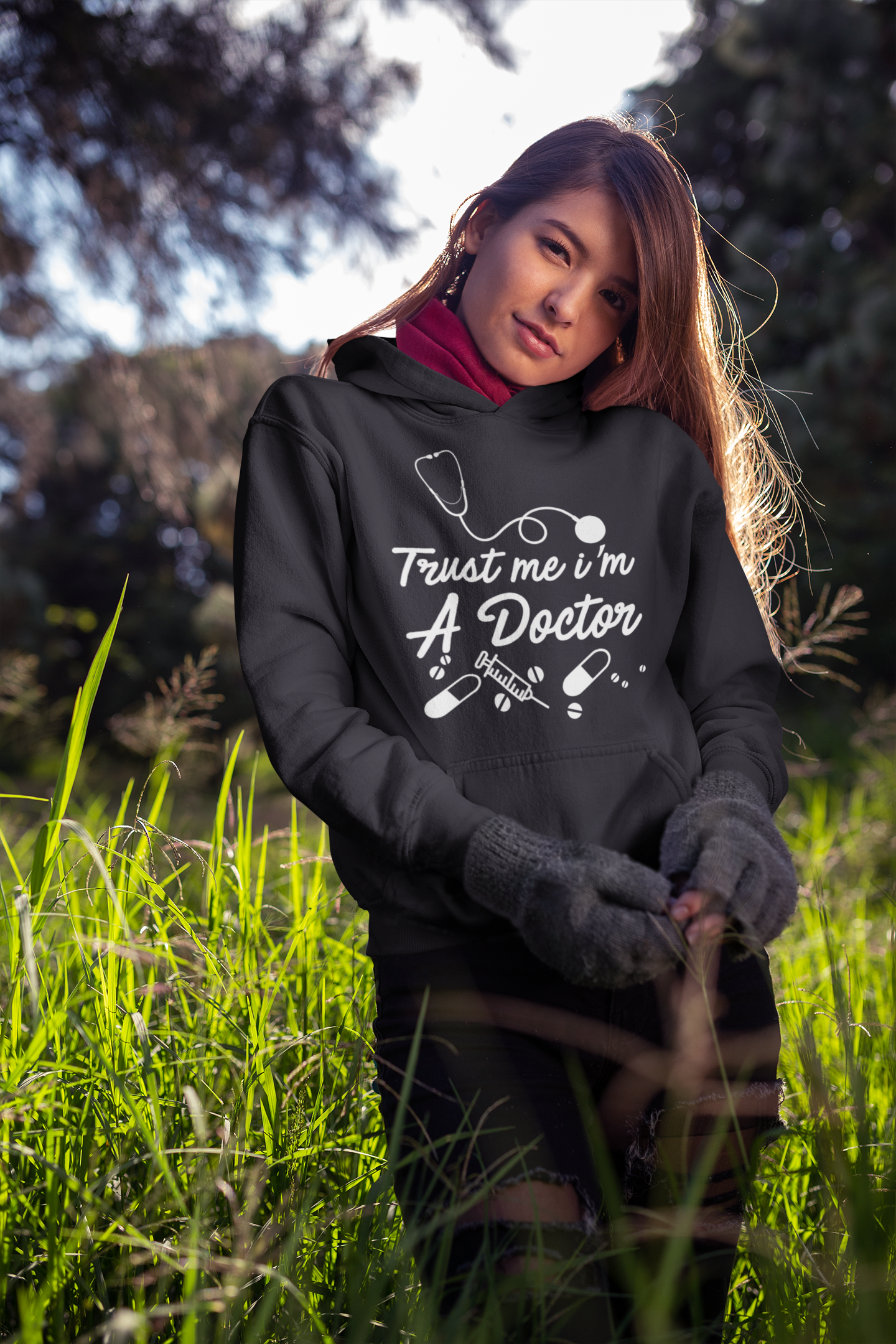 Trust Me I Am A Doctor Hoodies for Women-FunkyTeesClub
