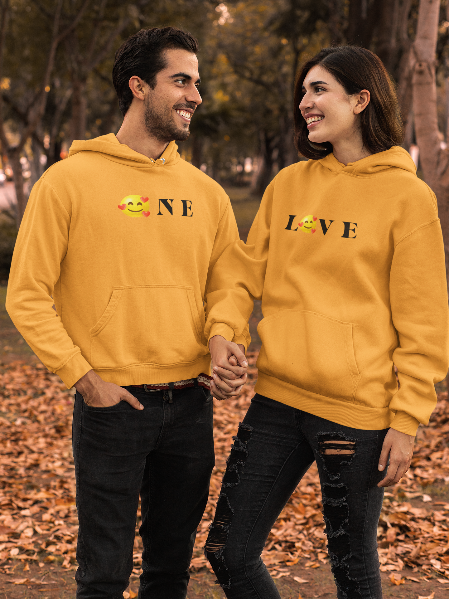 One Love Couple Hoodie-FunkyTeesClub