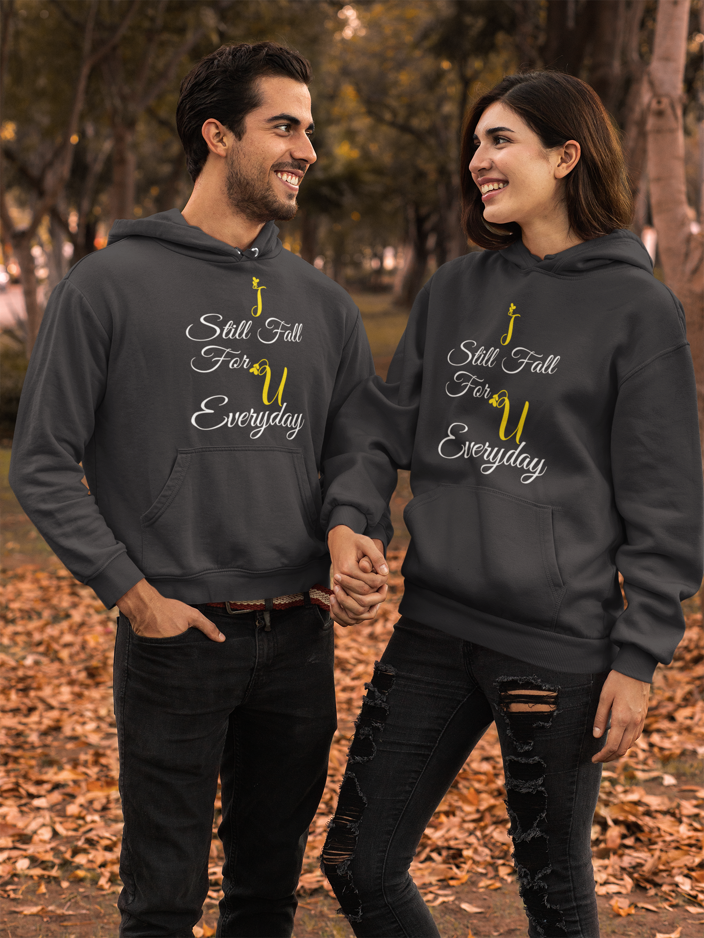 I Still Fall For U Everyday Couple Hoodie-FunkyTeesClub