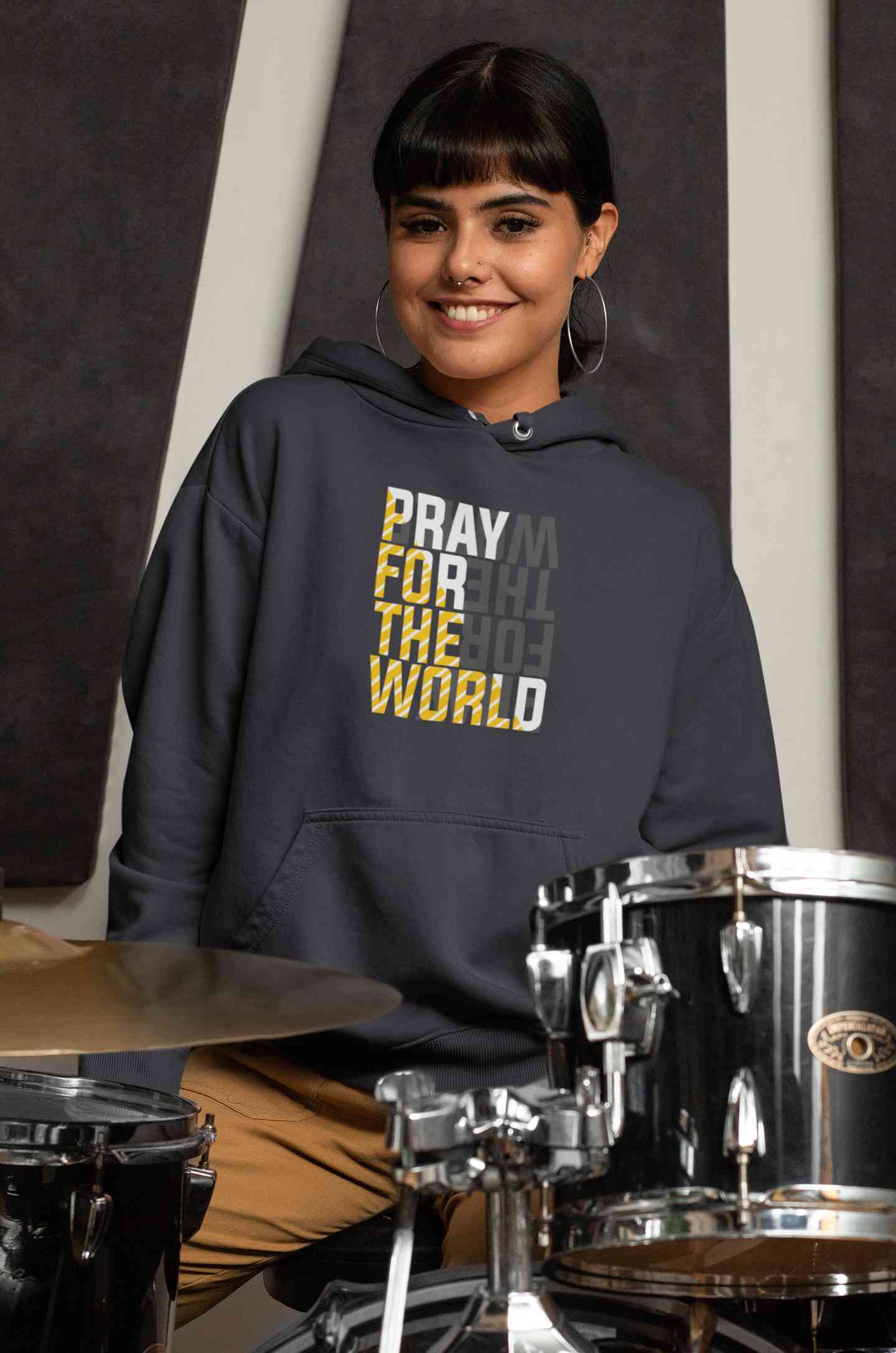 Pray For The World Hoodies for Women-FunkyTeesClub