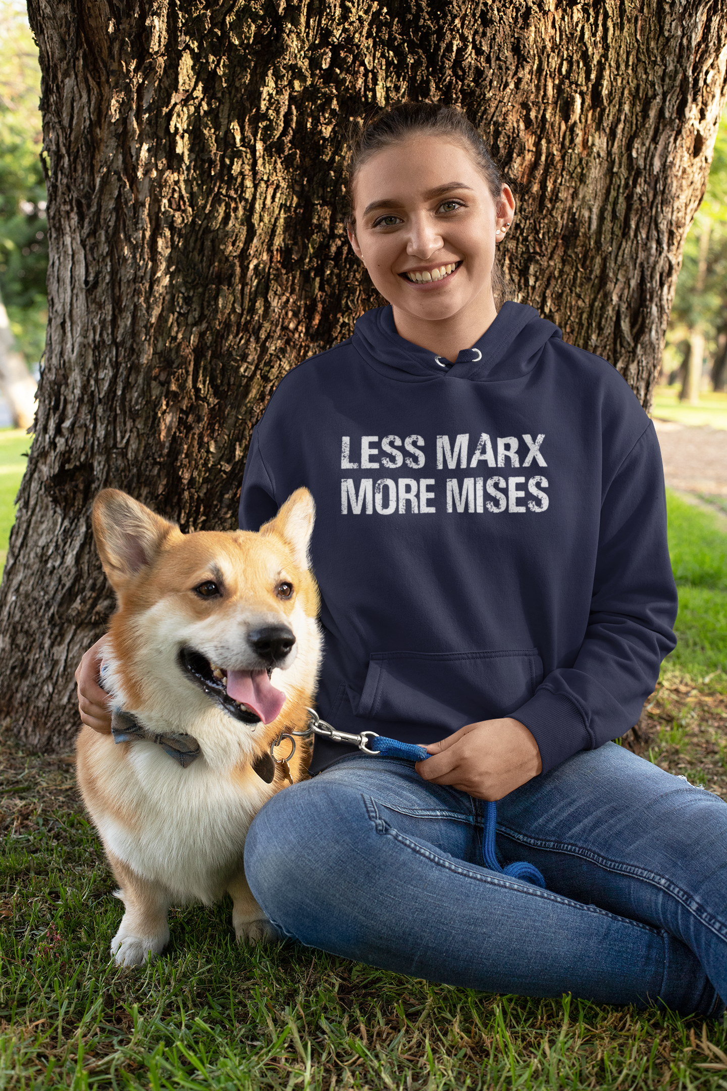 Libertarian Anti Socialist Less Marx More Mises Anti Government Hoodies for Women-FunkyTeesClub