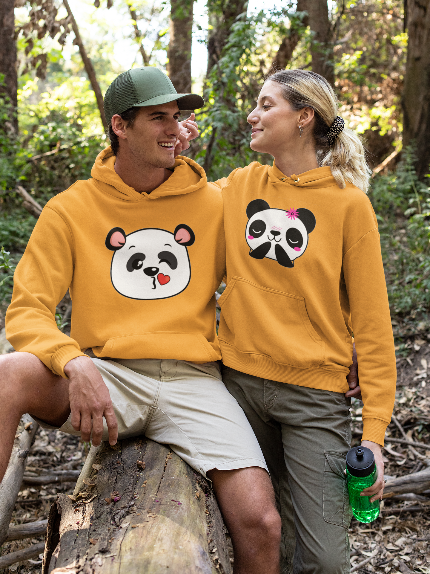 Panda couple hoodies best sale