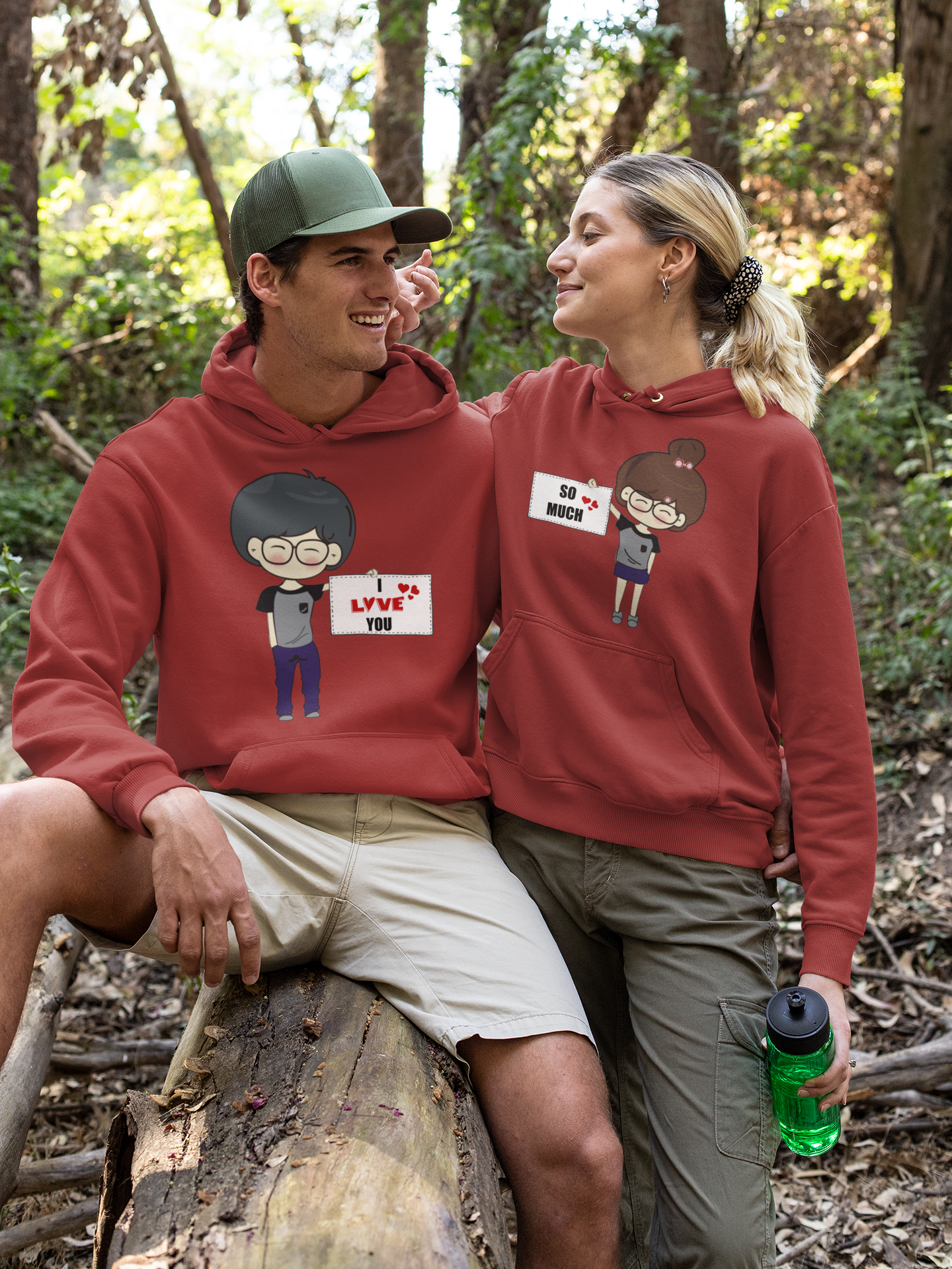 Love Tag Couple Hoodie-FunkyTeesClub