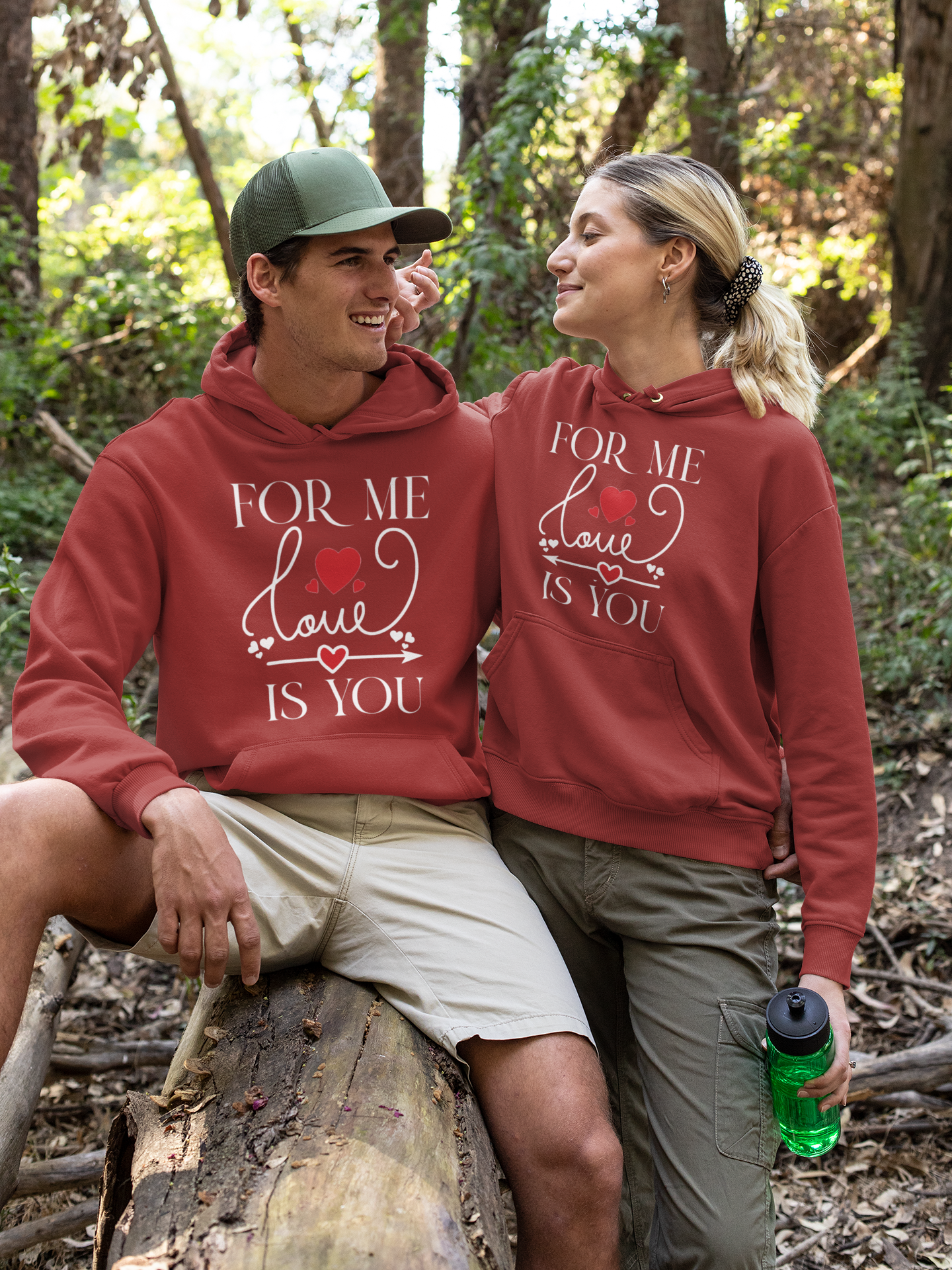 For Me Love Is U Couple Hoodie-FunkyTeesClub
