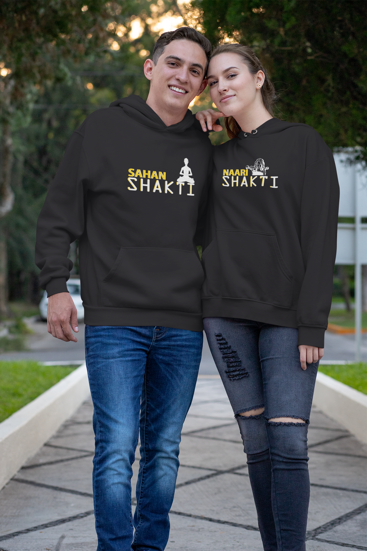 Sahan Shakti Couple Hoodie-FunkyTeesClub